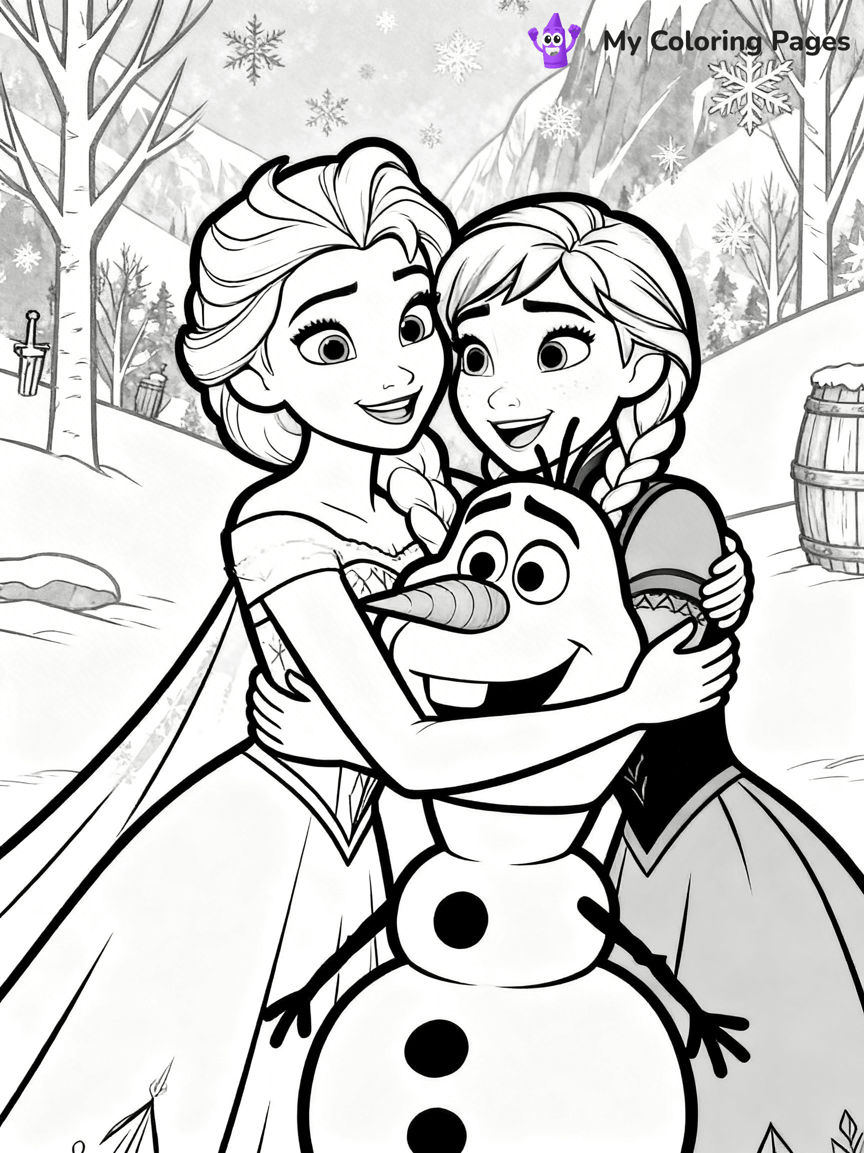 Frozen 2 Coloring Pages Elsa Hair Down - 4