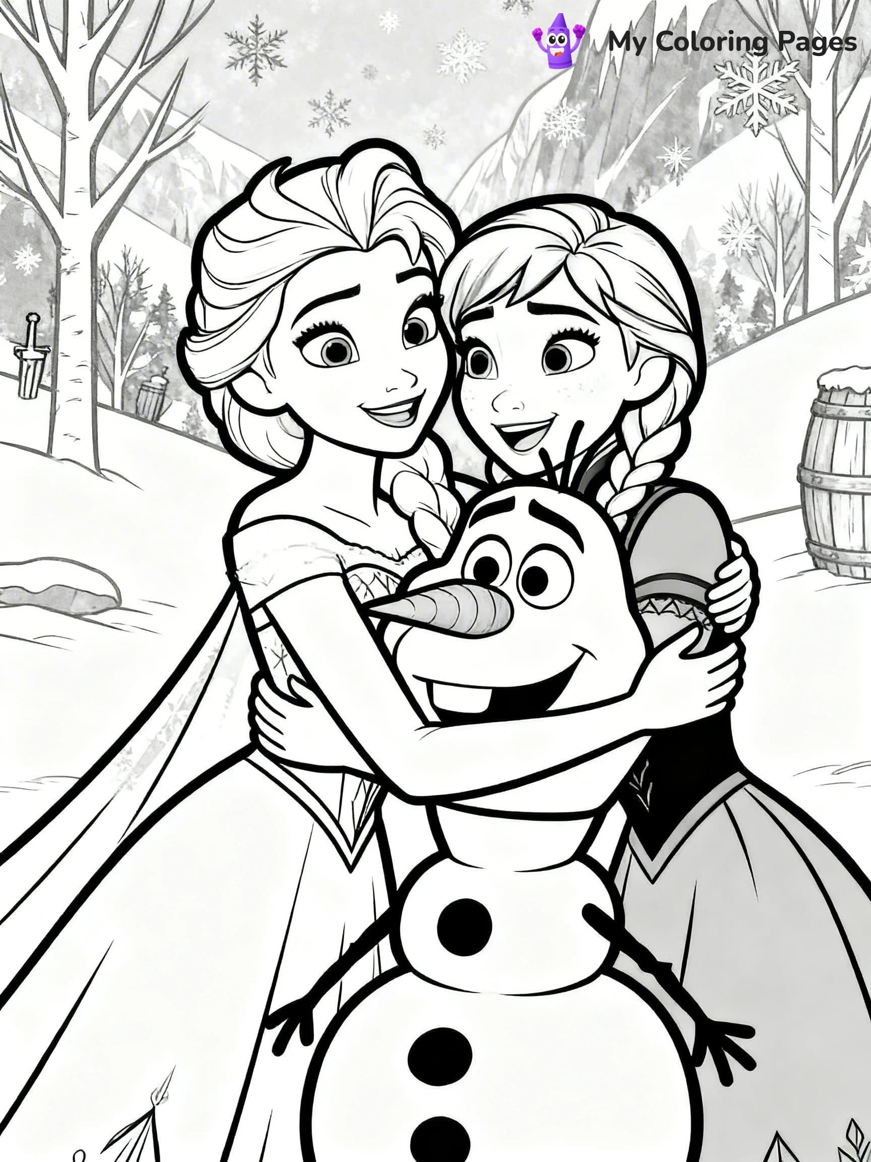 Frozen 2 Coloring Pages Elsa Hair Down - 3
