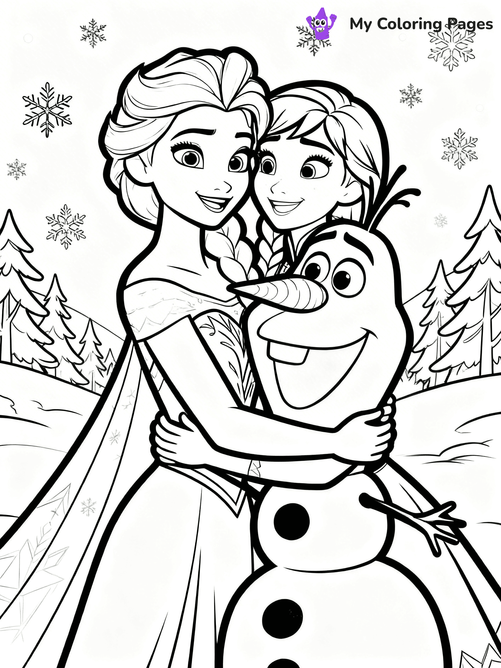 Frozen 2 Coloring Pages Elsa Hair Down - 3