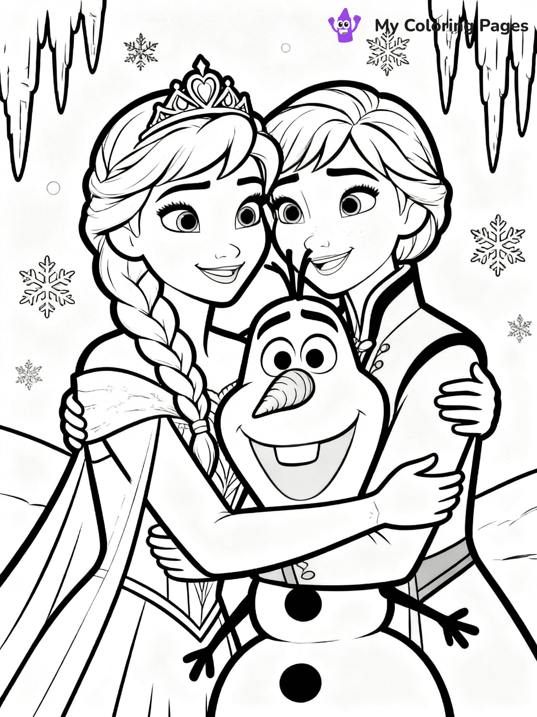 Frozen 2 Coloring Pages Elsa Hair Down - 1