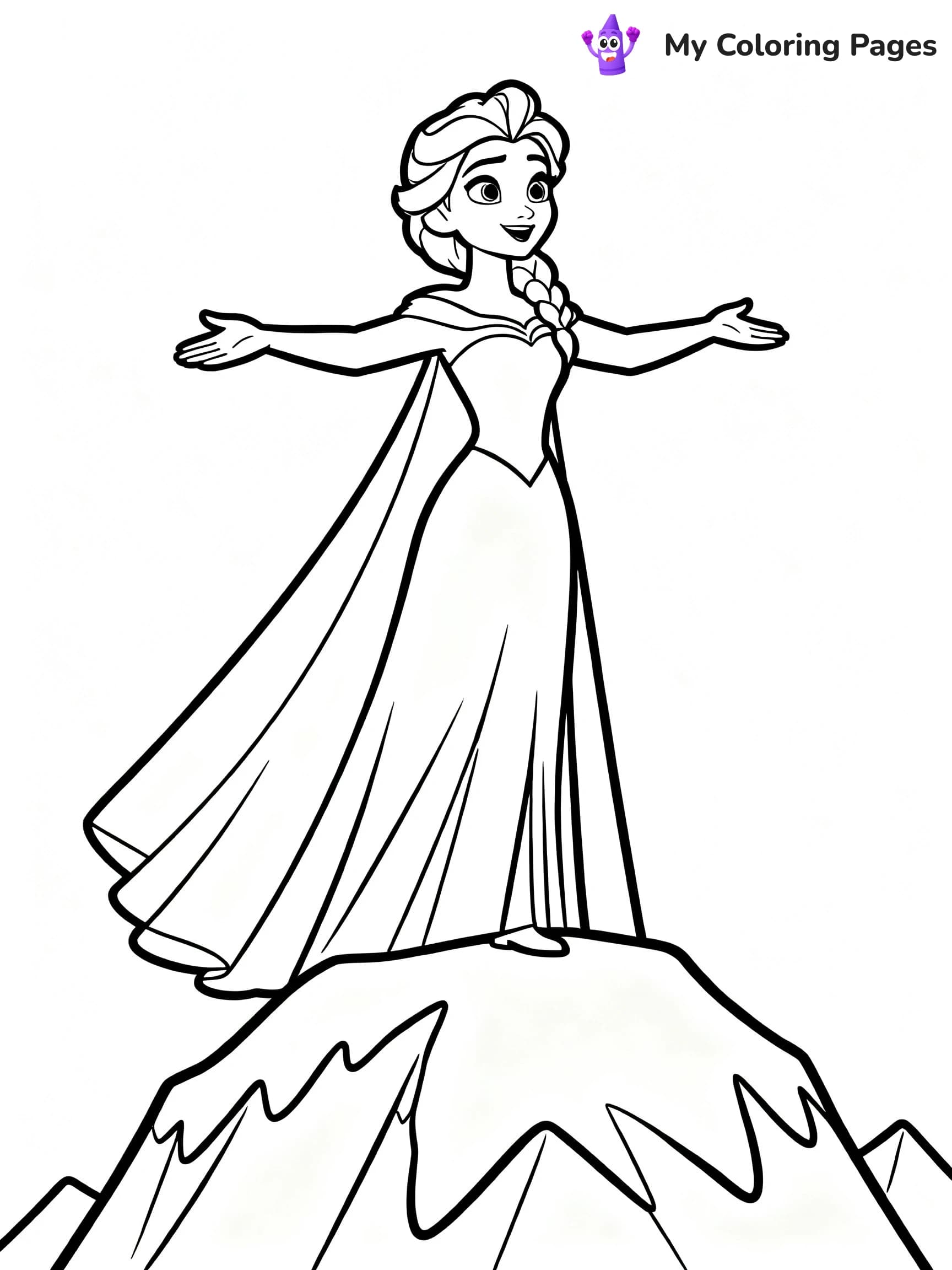 Frozen 2 Coloring Pages Elsa Hair Down - 24