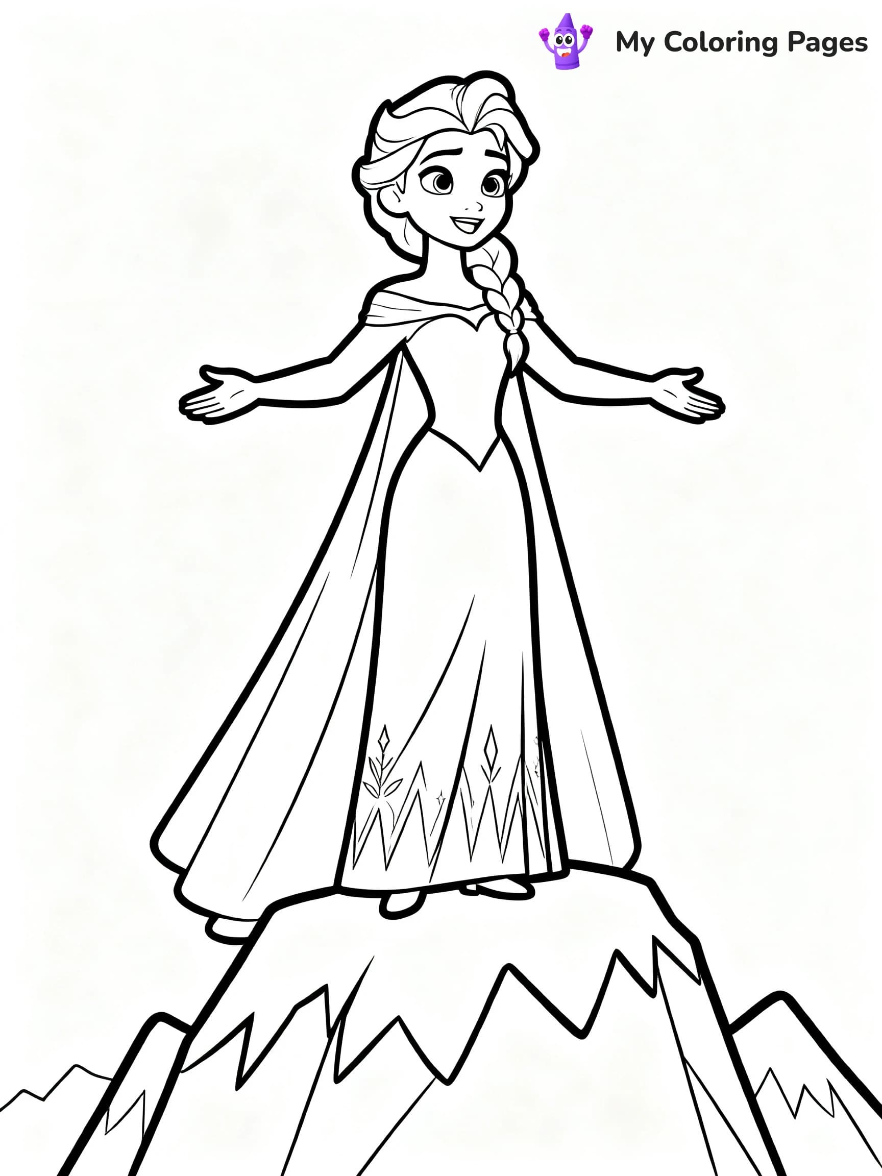 Frozen 2 Coloring Pages Elsa Hair Down - 23
