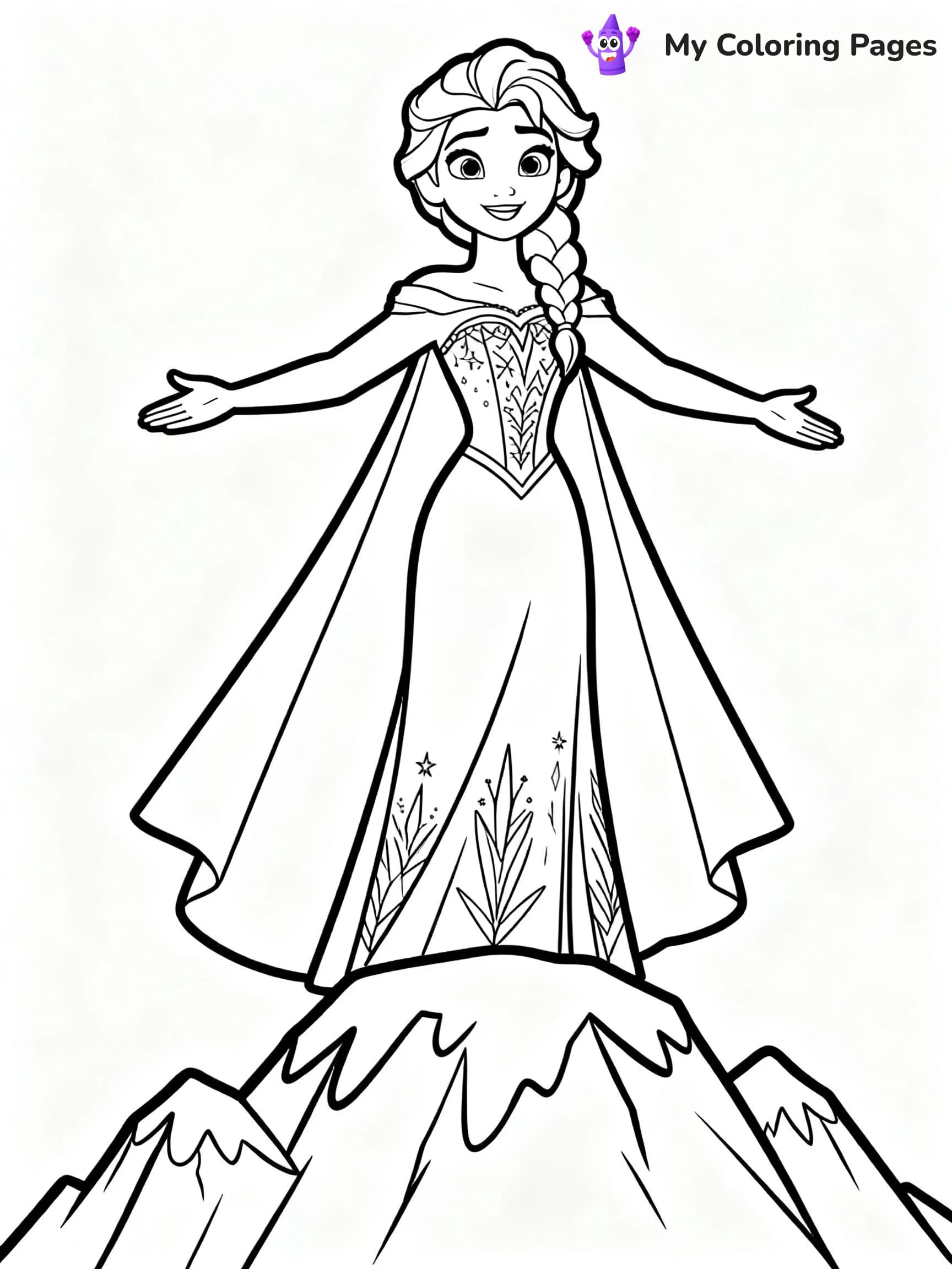 Frozen 2 Coloring Pages Elsa Hair Down - 22