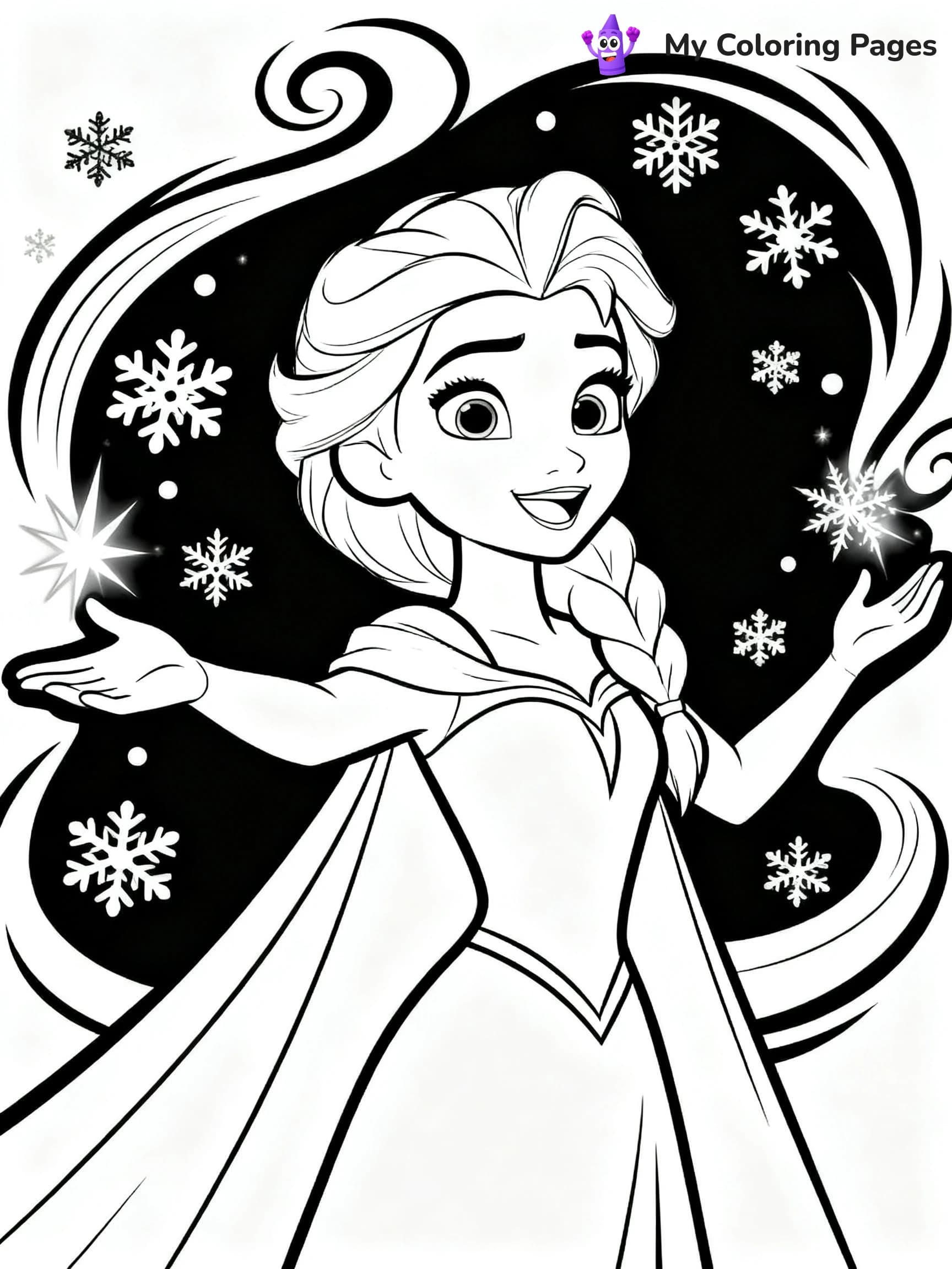 Frozen 2 Coloring Pages Elsa Hair Down - 21