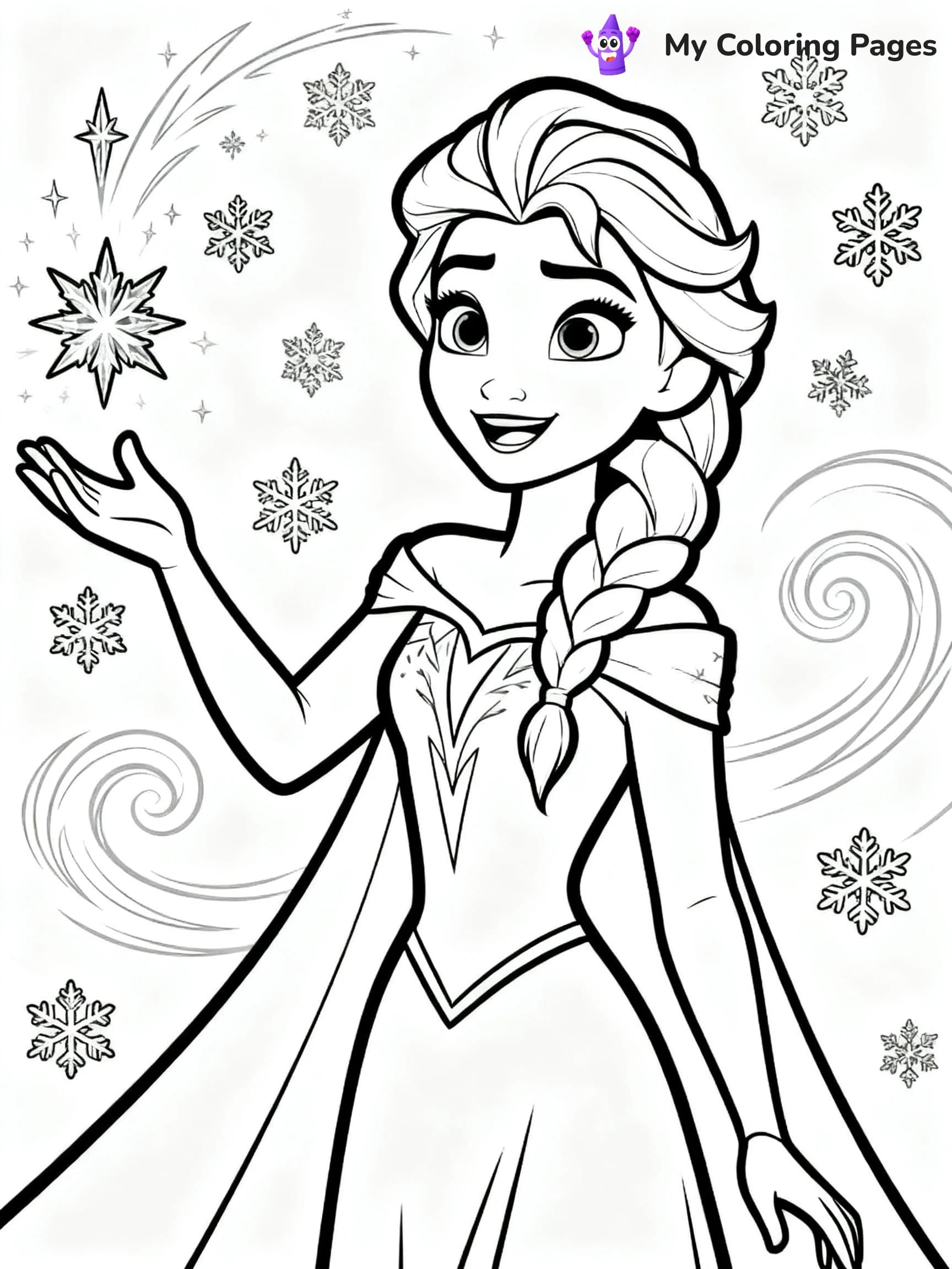 Frozen 2 Coloring Pages Elsa Hair Down - 20