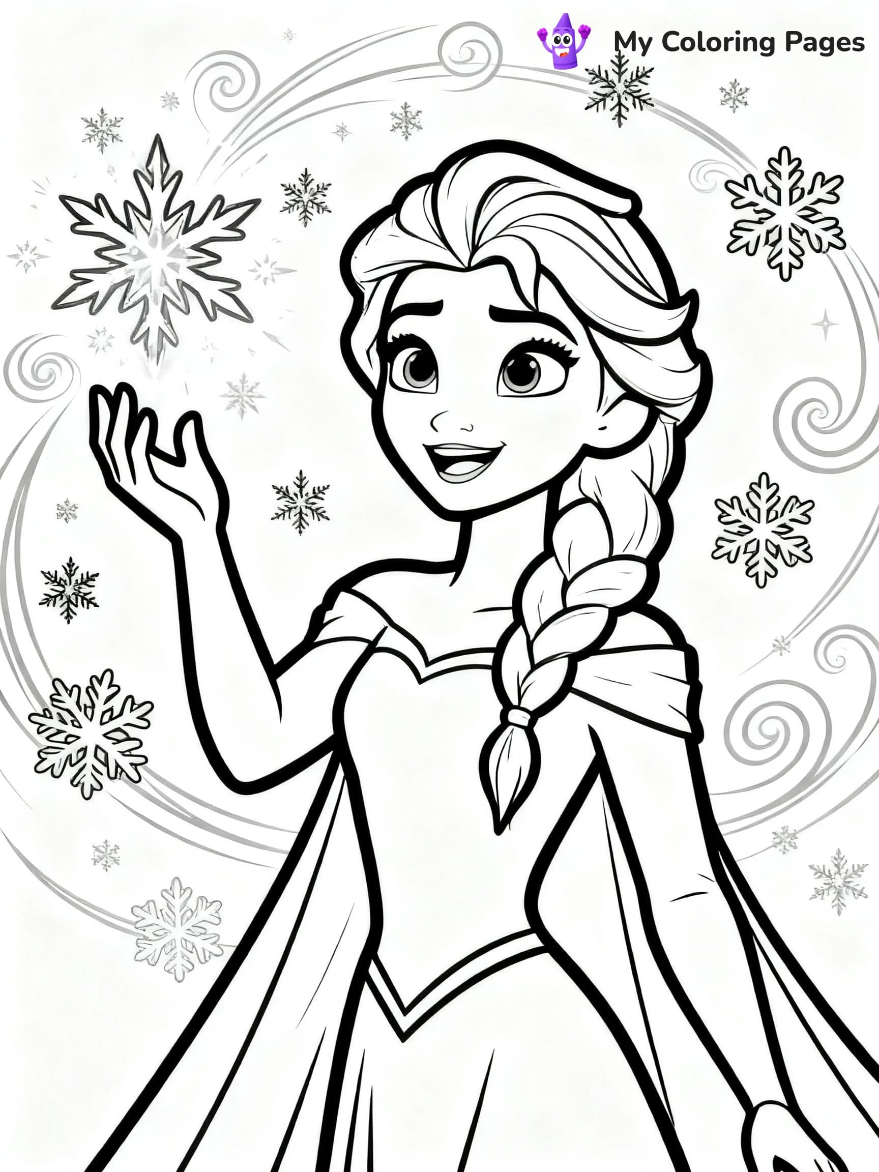Frozen 2 Coloring Pages Elsa Hair Down - 19