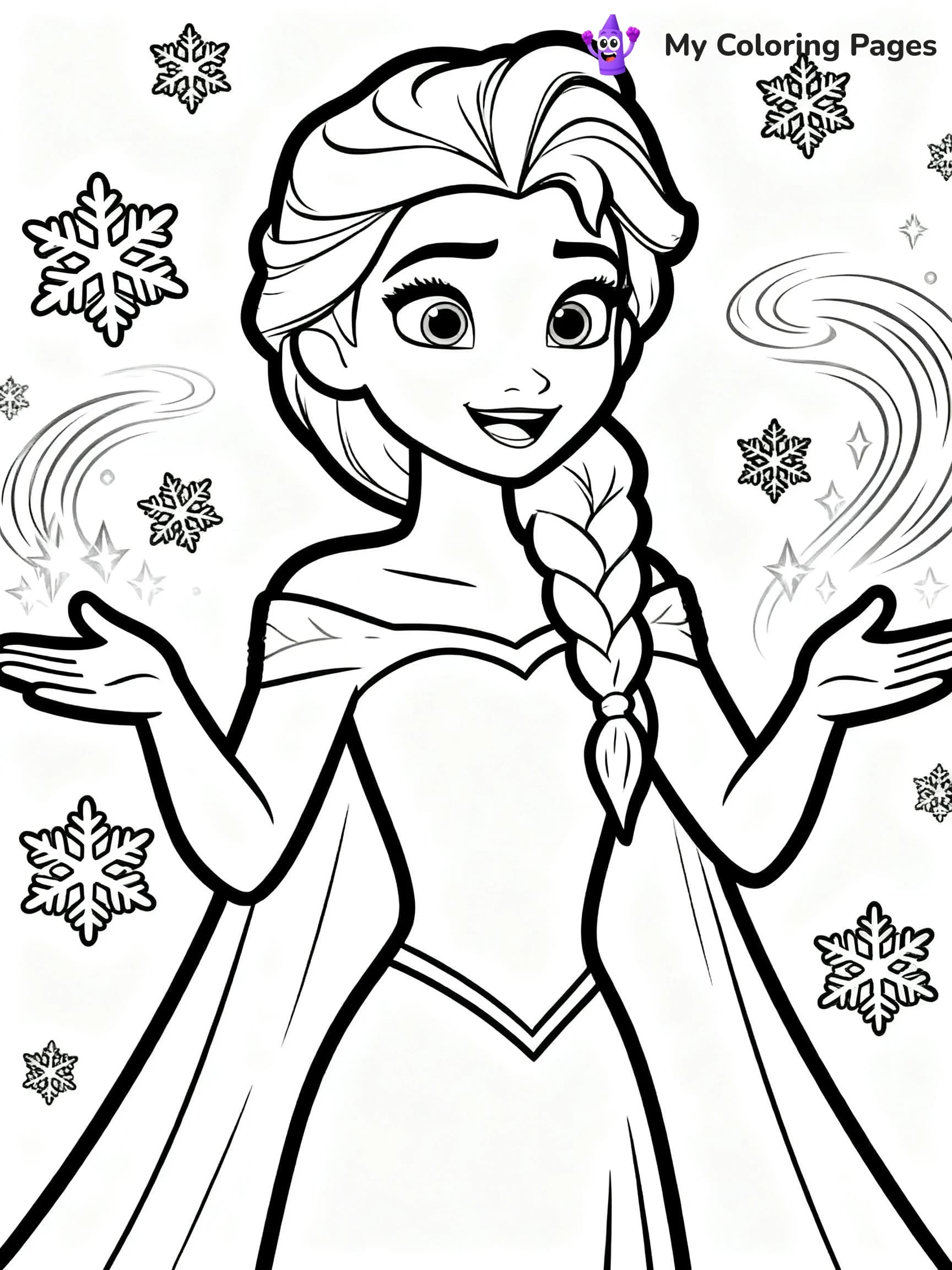 Frozen 2 Coloring Pages Elsa Hair Down - 18