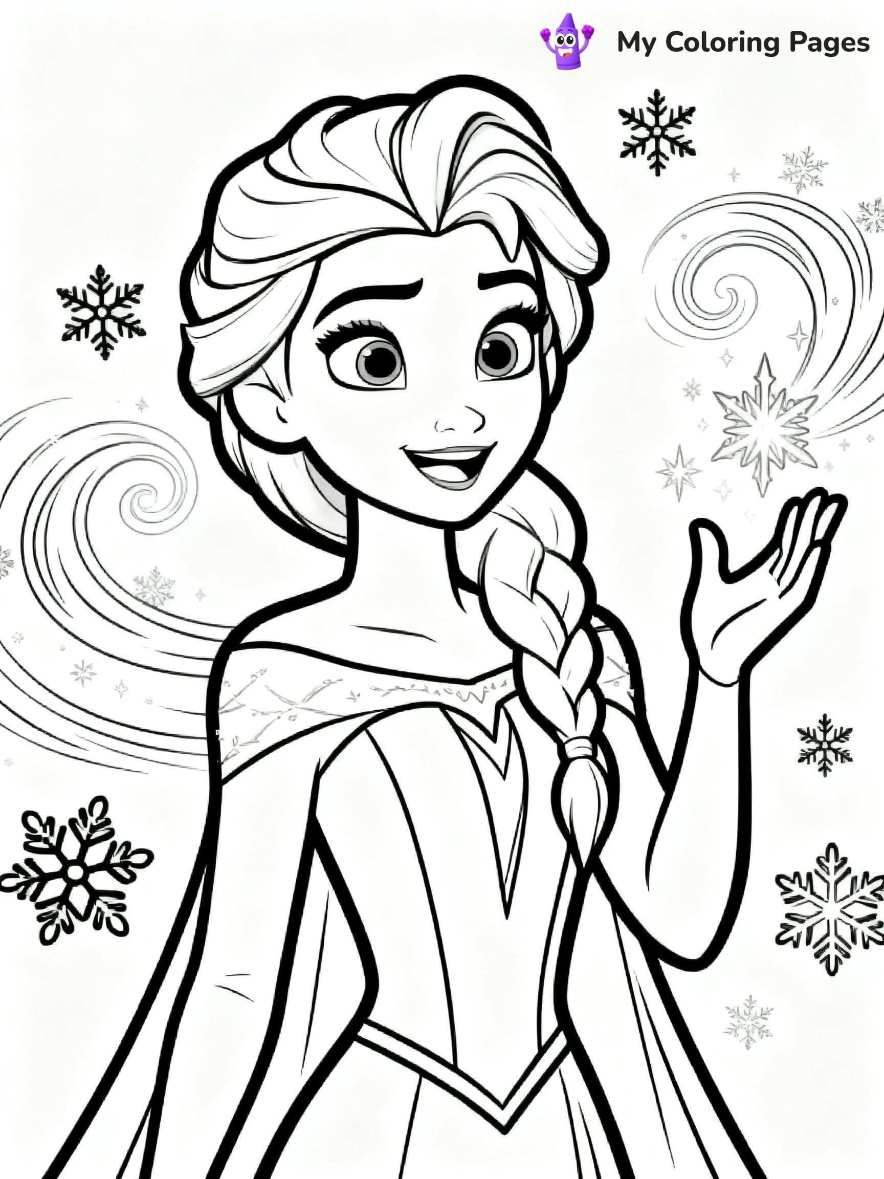 Frozen 2 Coloring Pages Elsa Hair Down - 17