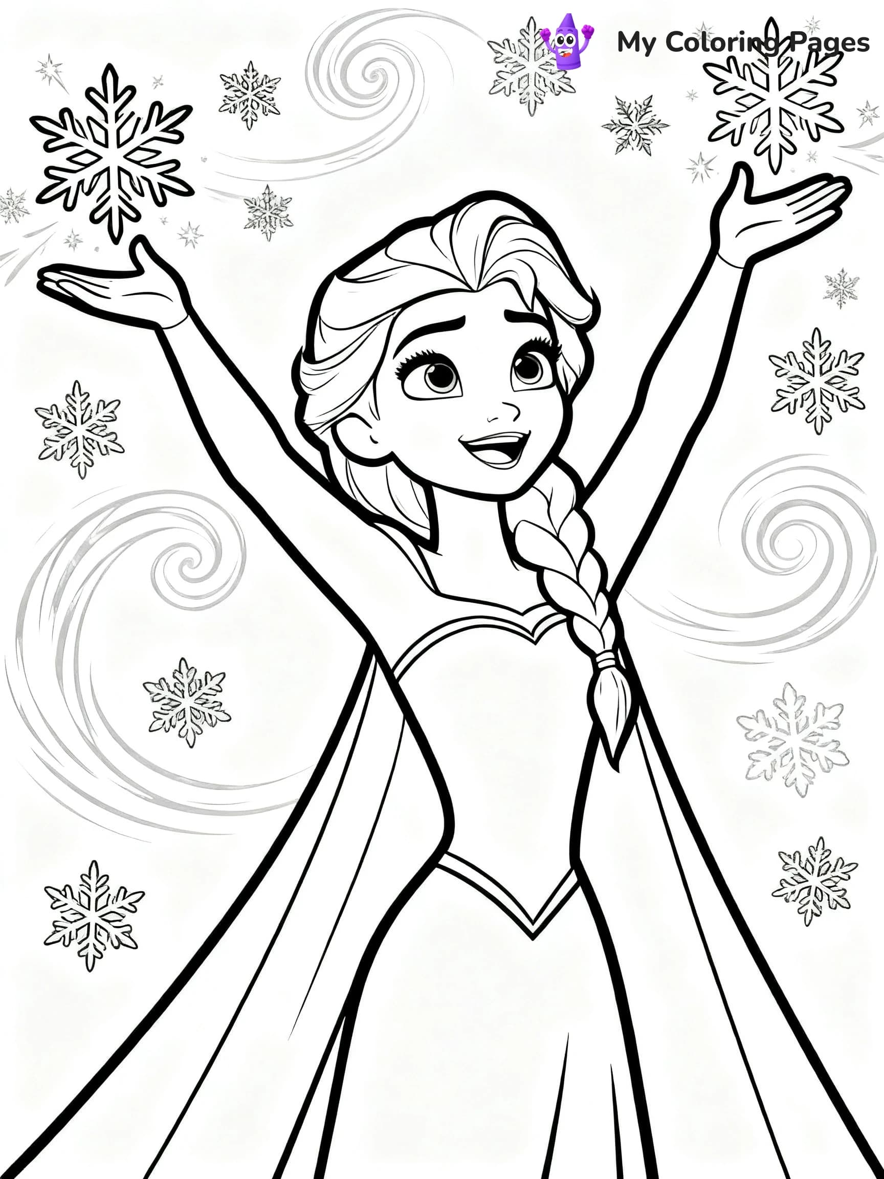 Frozen 2 Coloring Pages Elsa Hair Down - 16