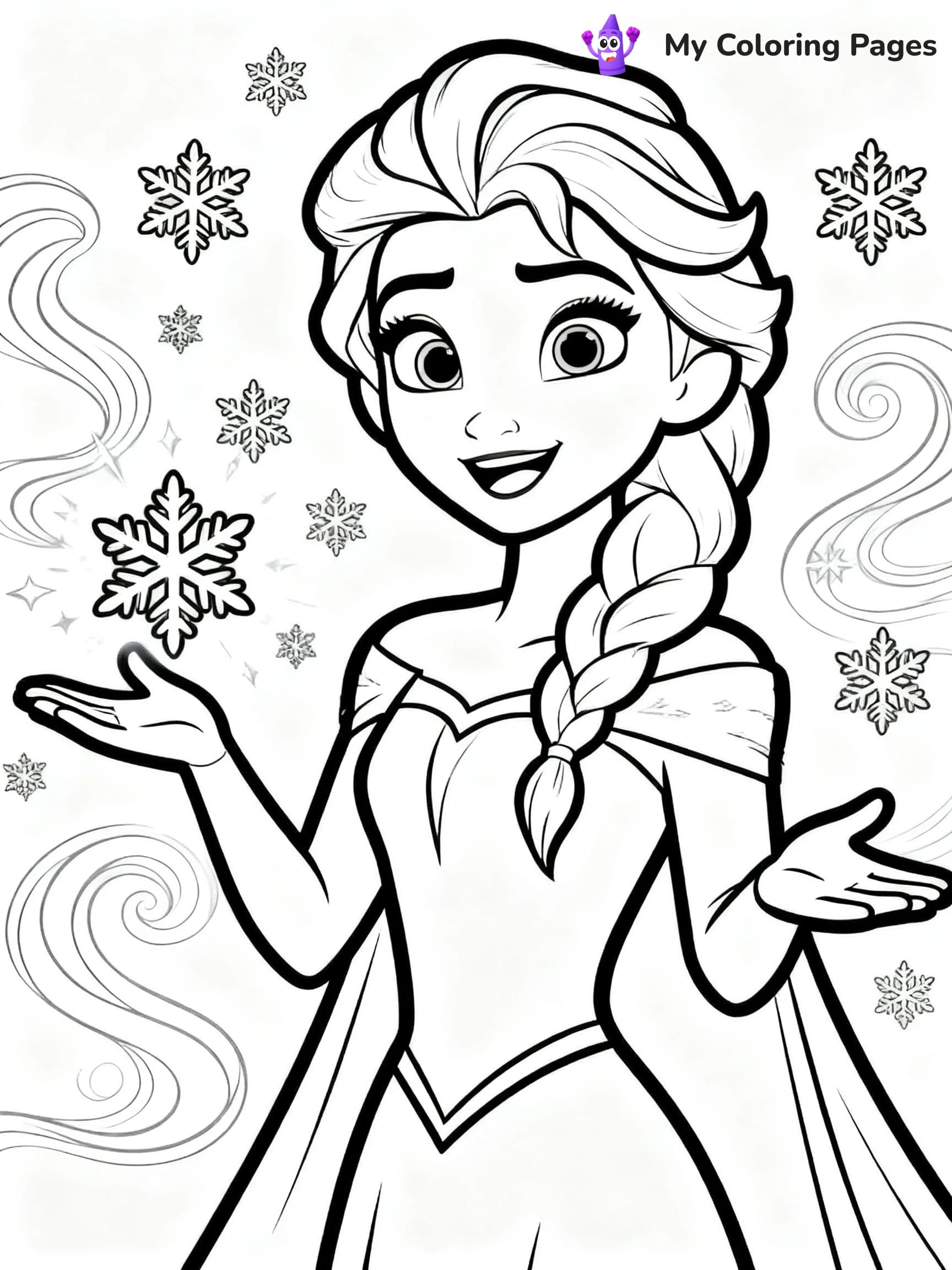 Frozen 2 Coloring Pages Elsa Hair Down - 15