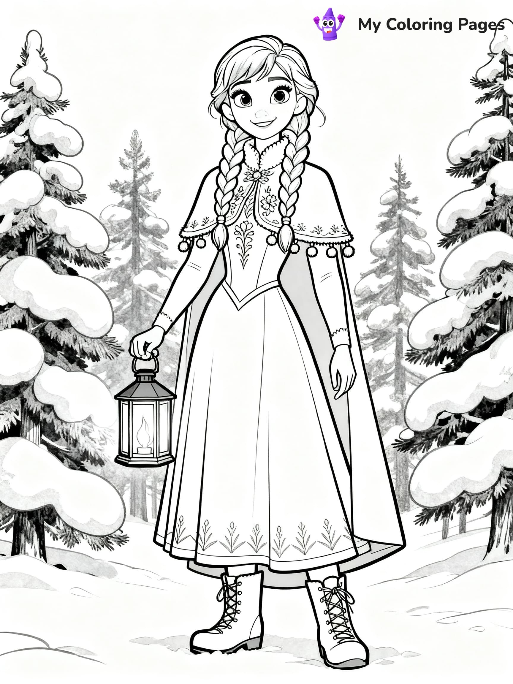 Frozen 2 Coloring Pages Elsa Hair Down - 13