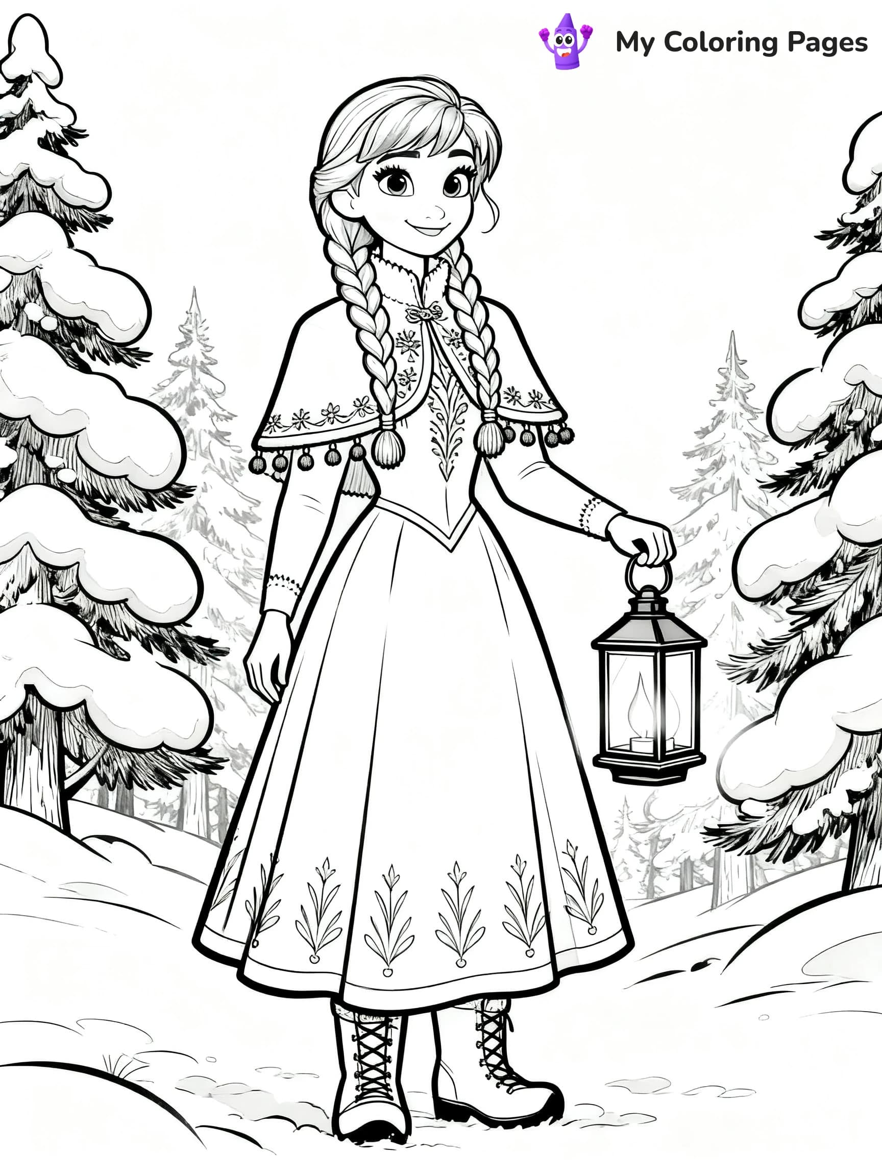 Frozen 2 Coloring Pages Elsa Hair Down - 12