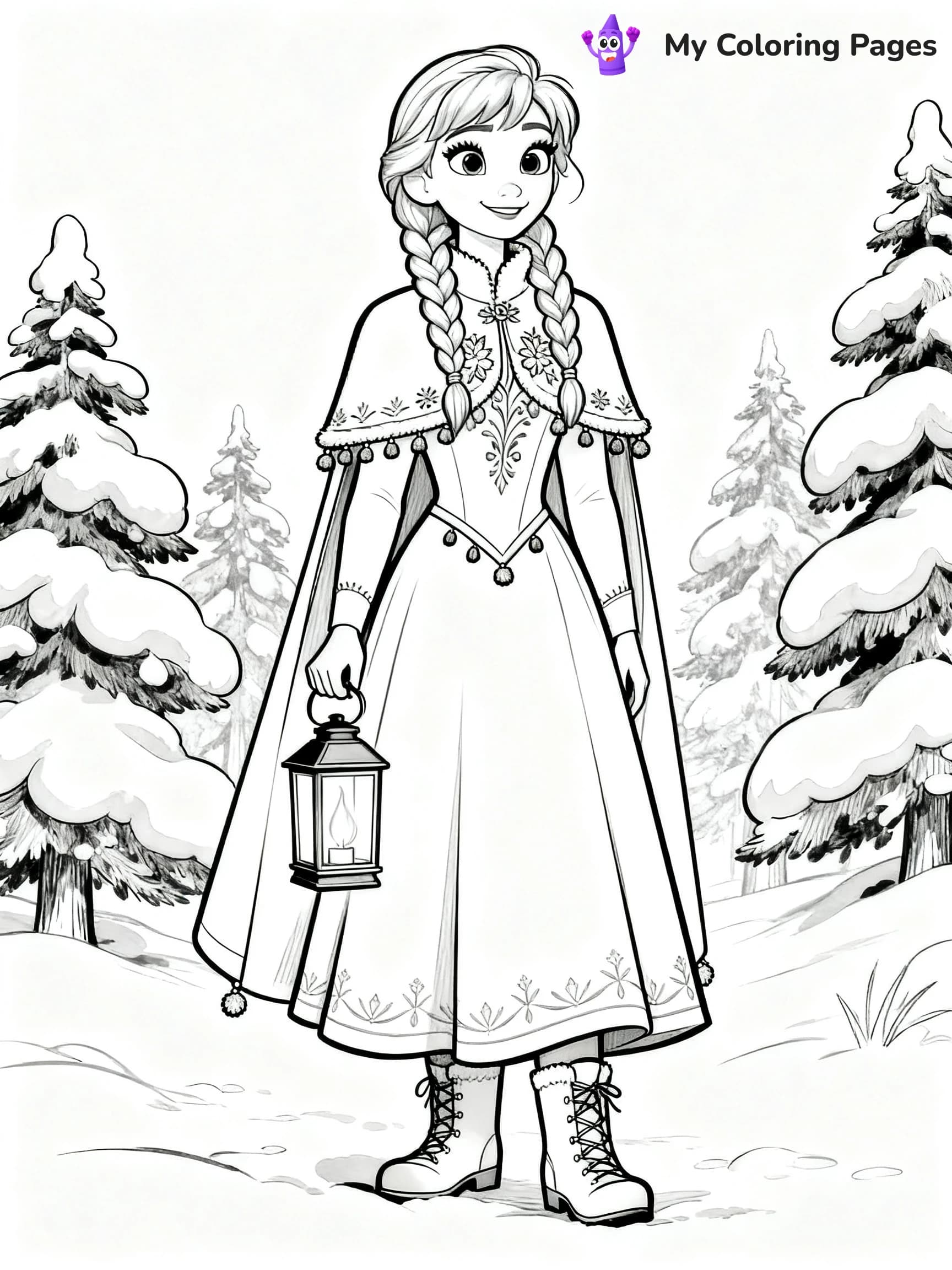 Frozen 2 Coloring Pages Elsa Hair Down - 11