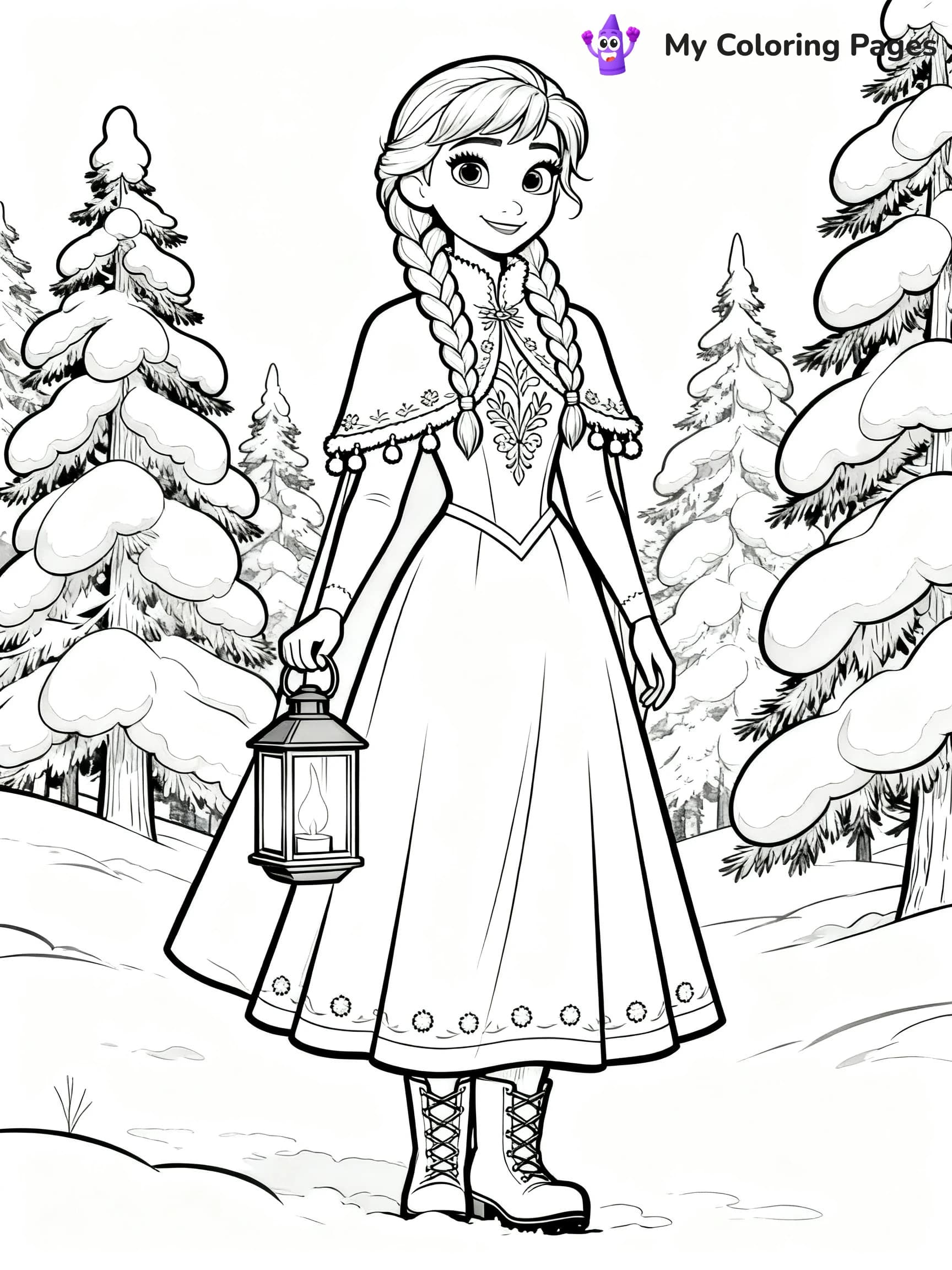 Frozen 2 Coloring Pages Elsa Hair Down - 10