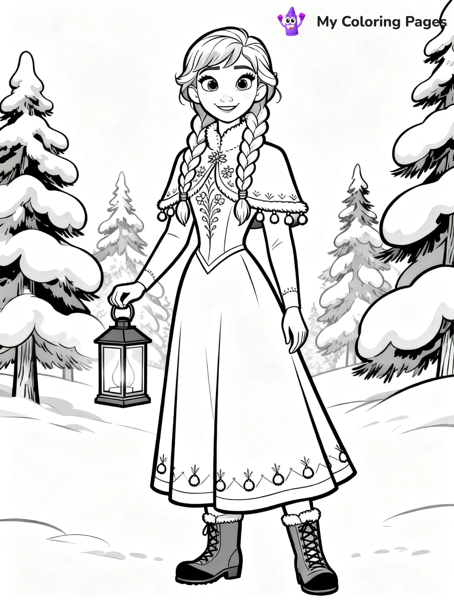 Frozen 2 Coloring Pages Elsa Hair Down - 9