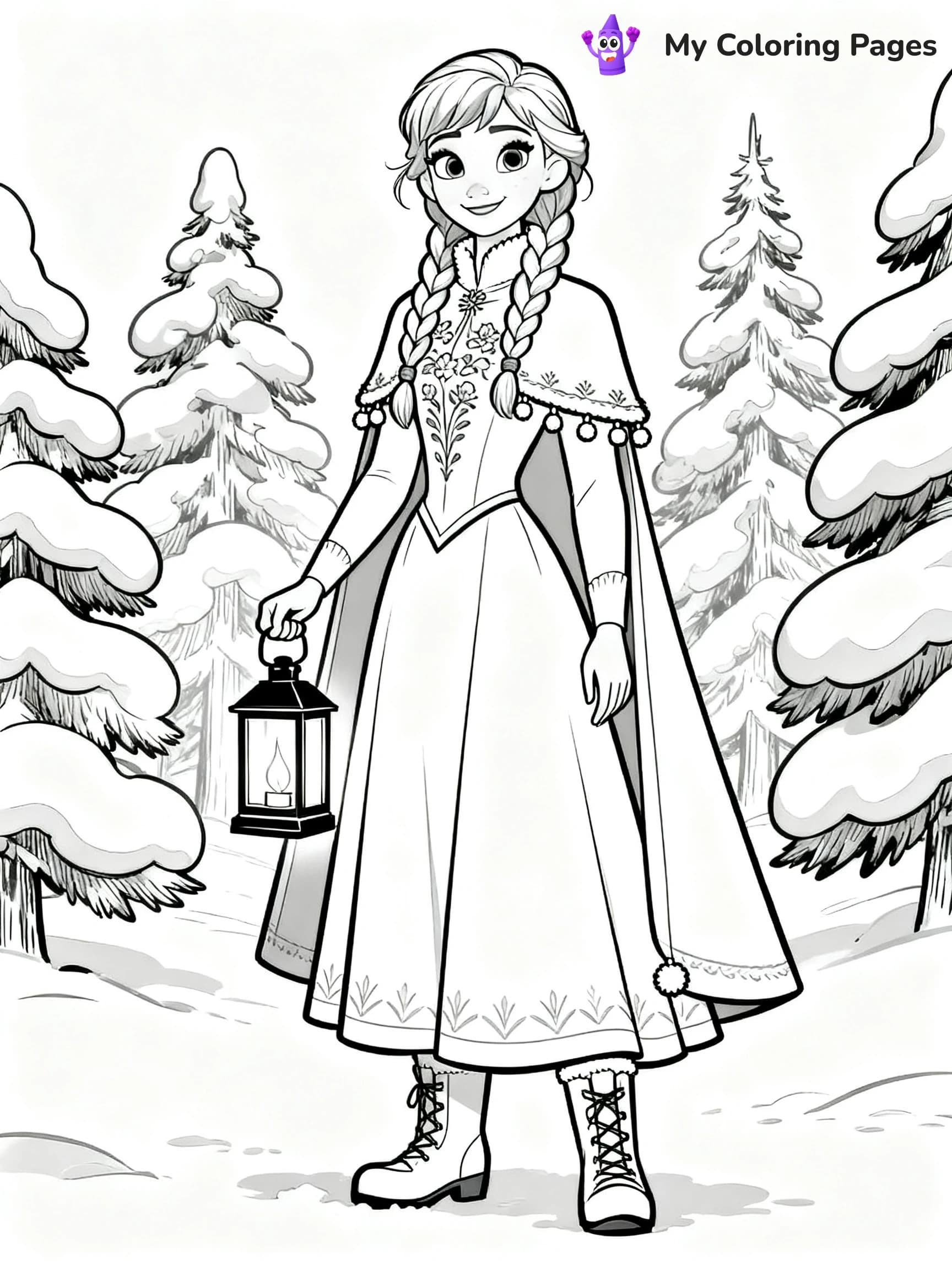 Frozen 2 Coloring Pages Elsa Hair Down - 8
