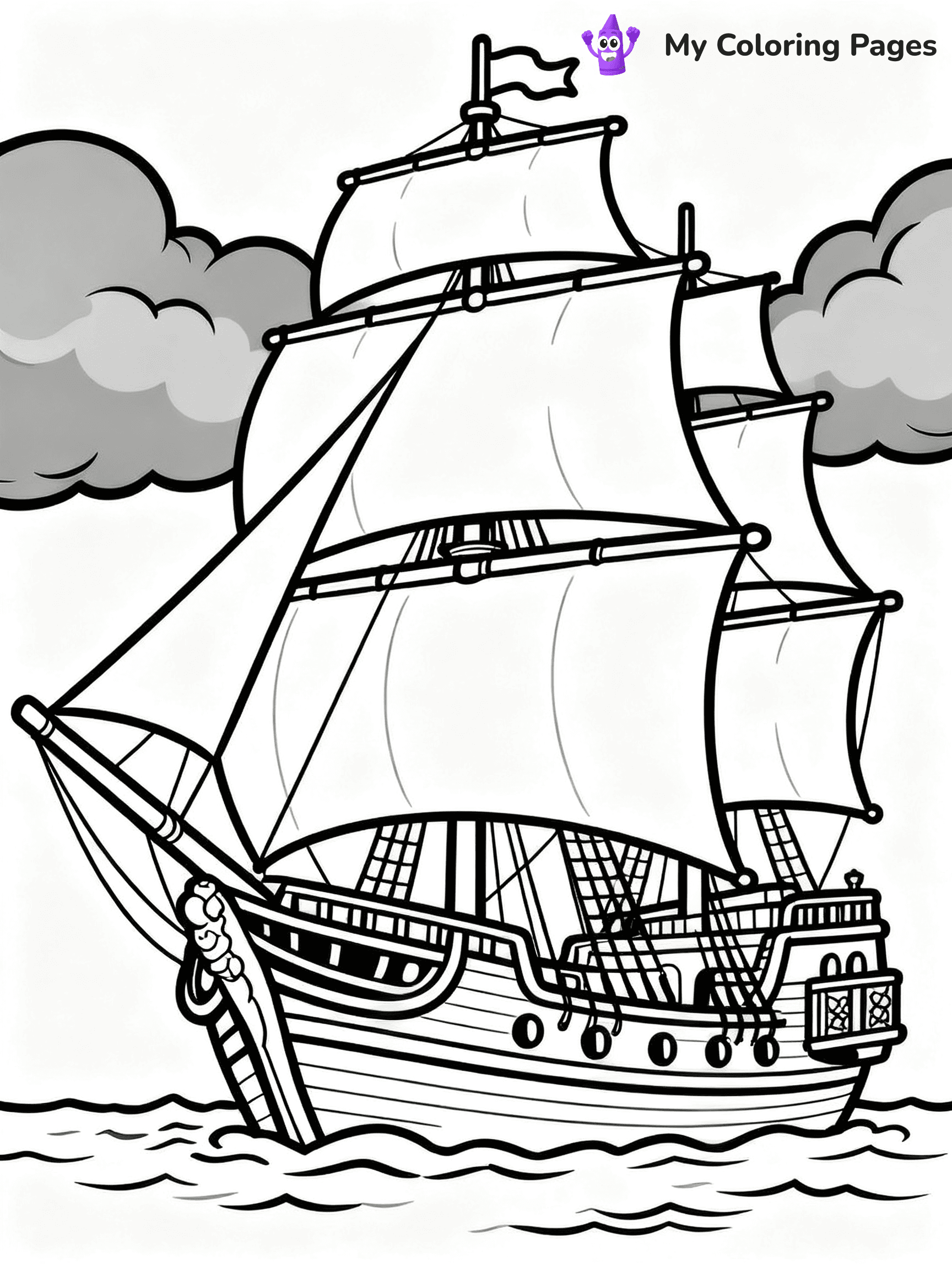 Pirate Ship Coloring Pages - 13