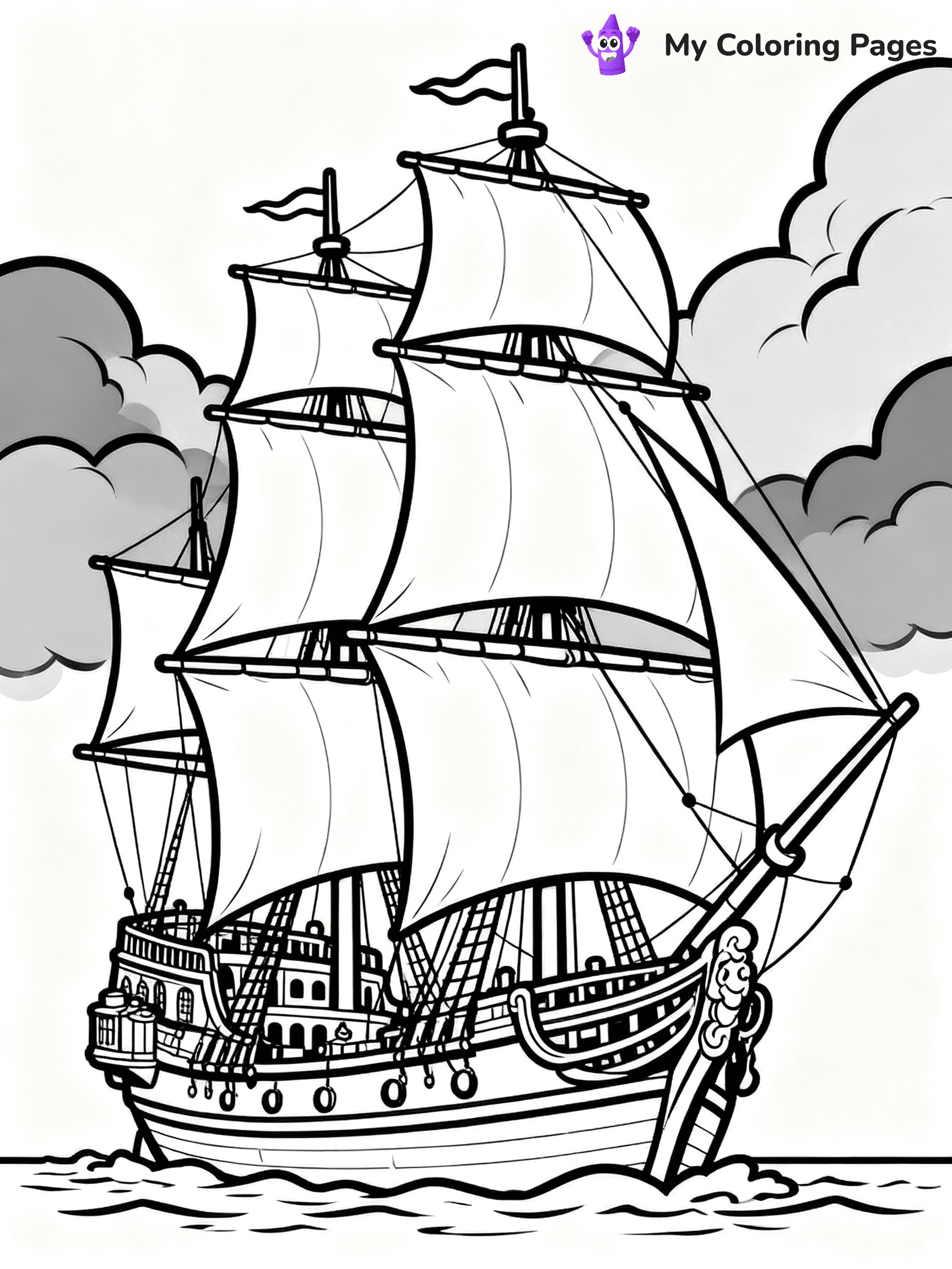 Pirate Ship Coloring Pages - 11