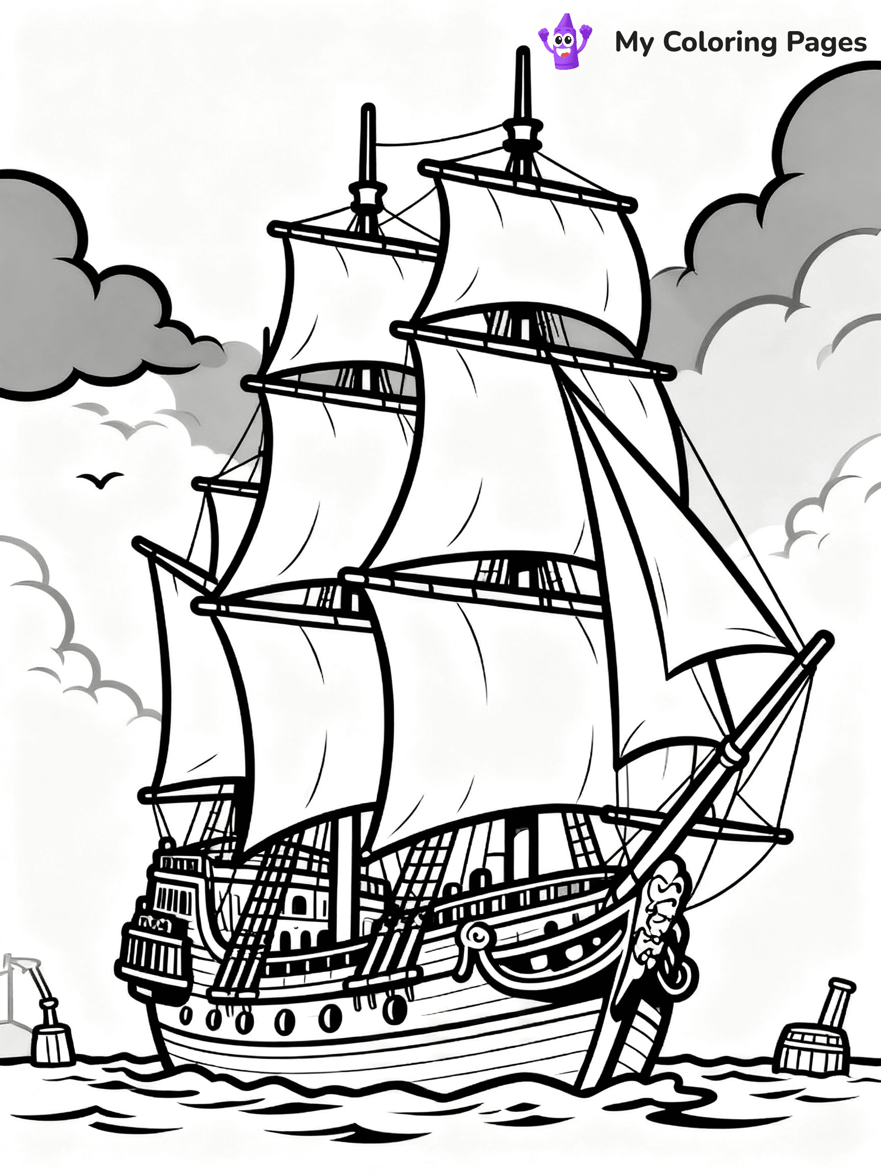 Pirate Ship Coloring Pages - 10