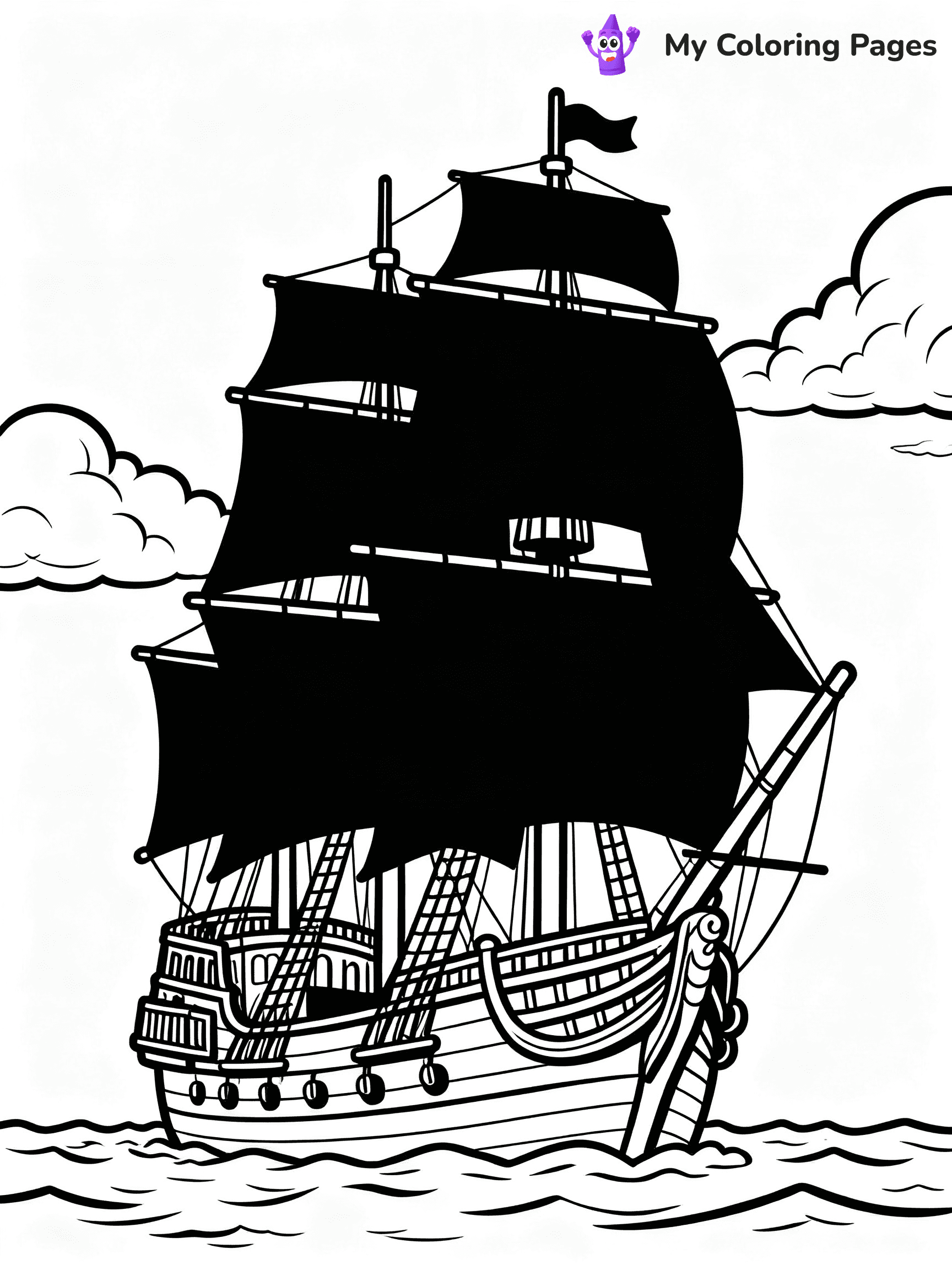 Pirate Ship Coloring Pages - 7