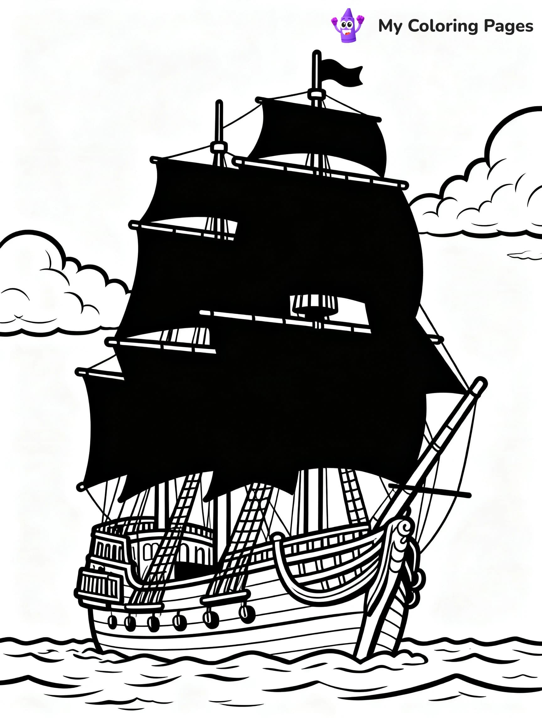 Pirate Ship Coloring Pages - 7