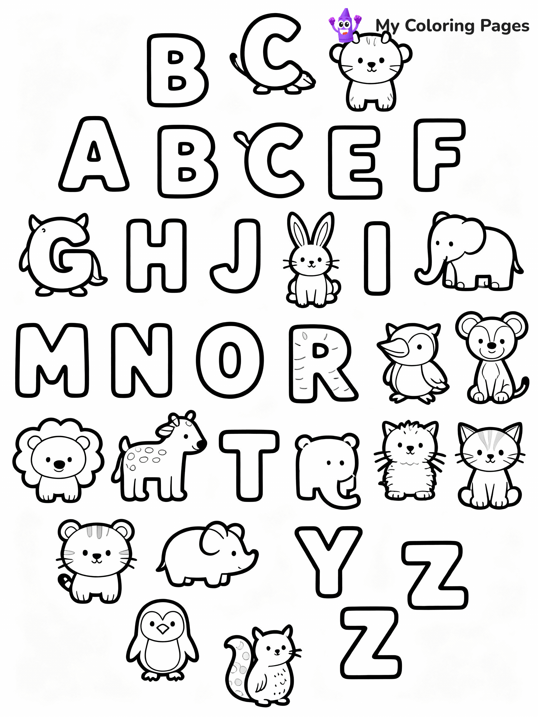 Alphabet Coloring Pages - 32