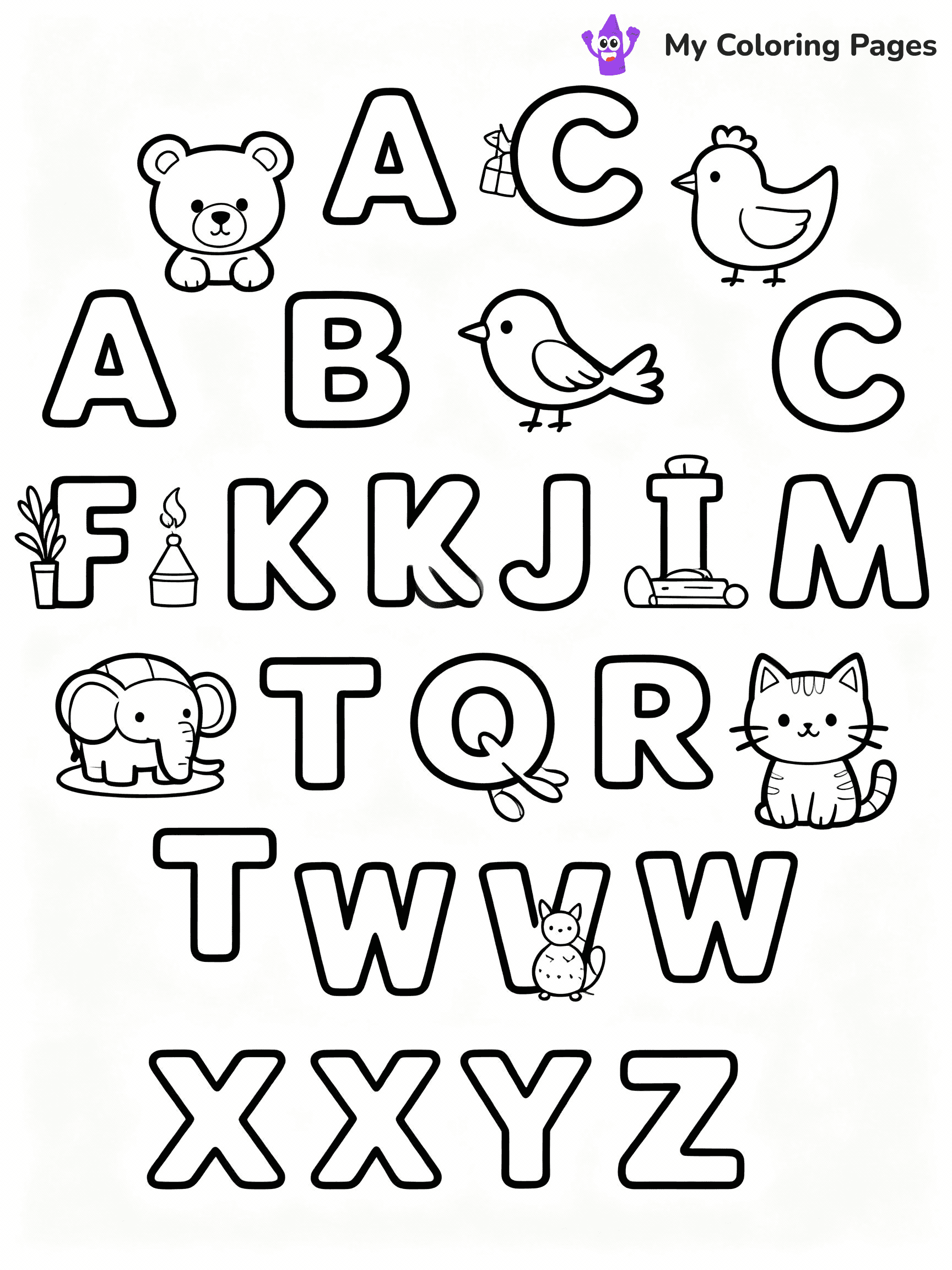 Alphabet Coloring Pages - 25
