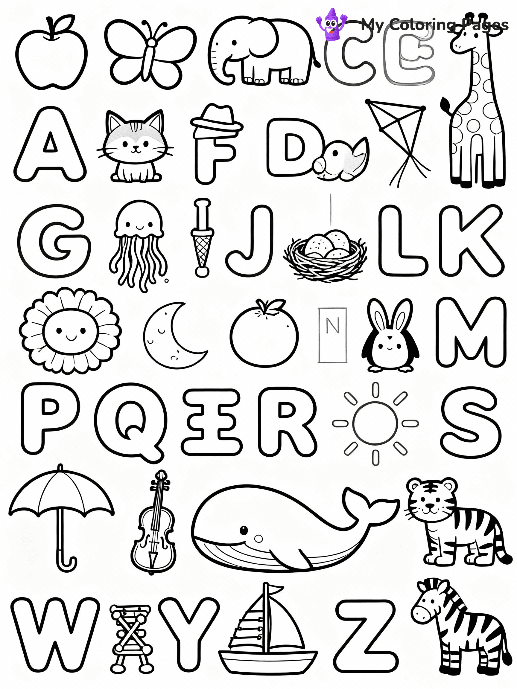 Alphabet Coloring Pages - 21