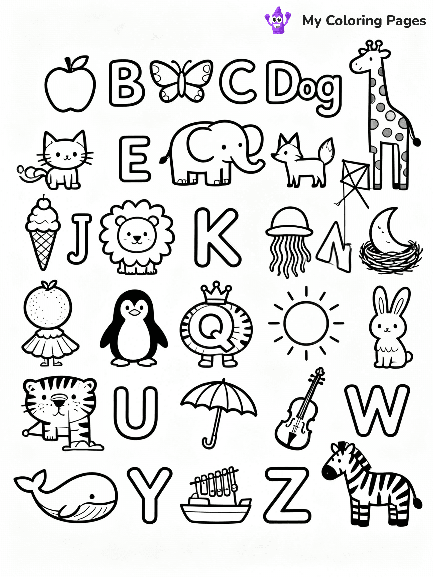 Alphabet Coloring Pages - 20
