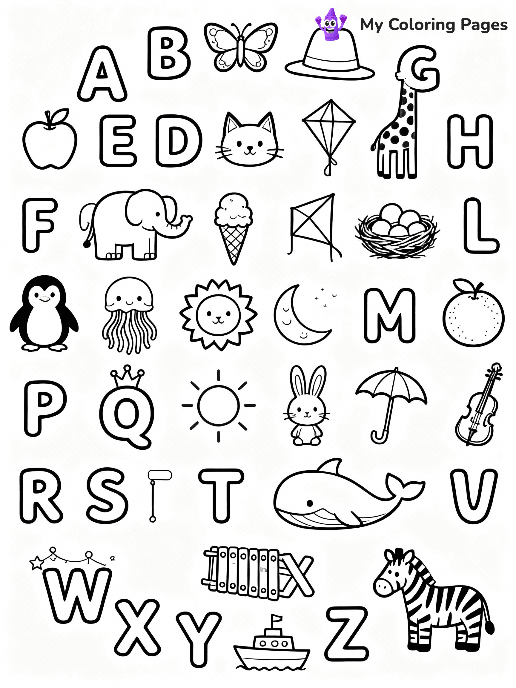 Alphabet Coloring Pages - 19