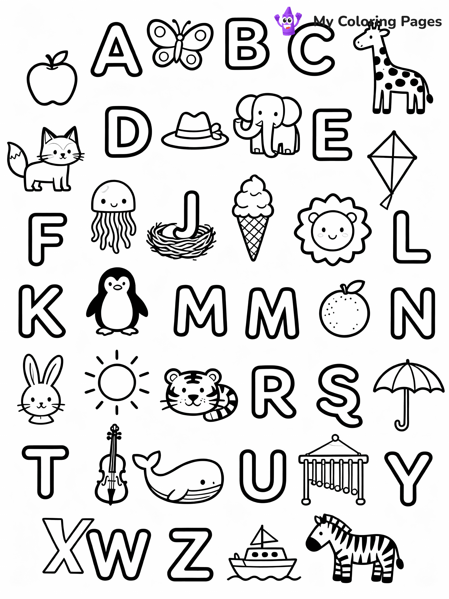Alphabet Coloring Pages - 18