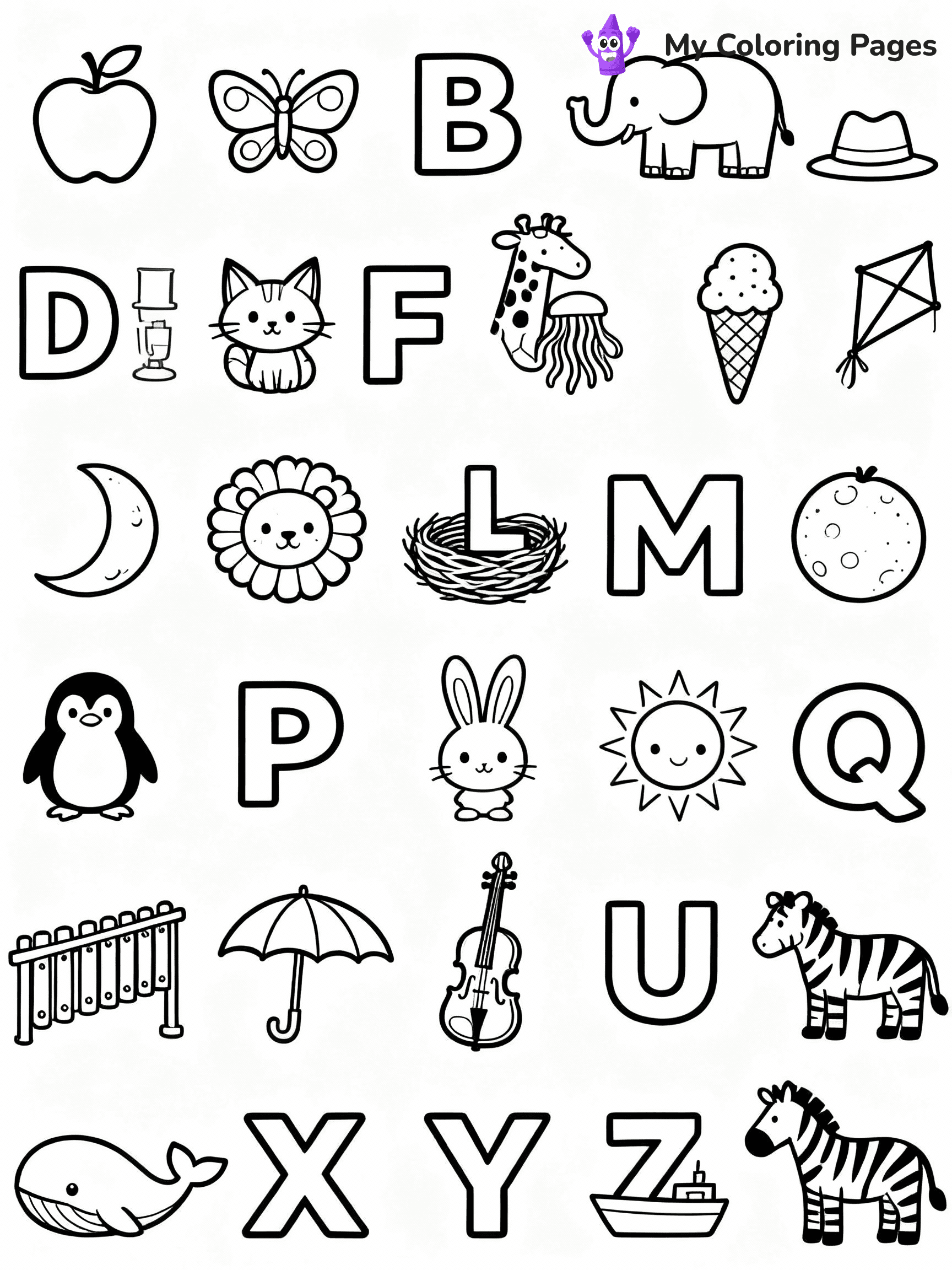Alphabet Coloring Pages - 17