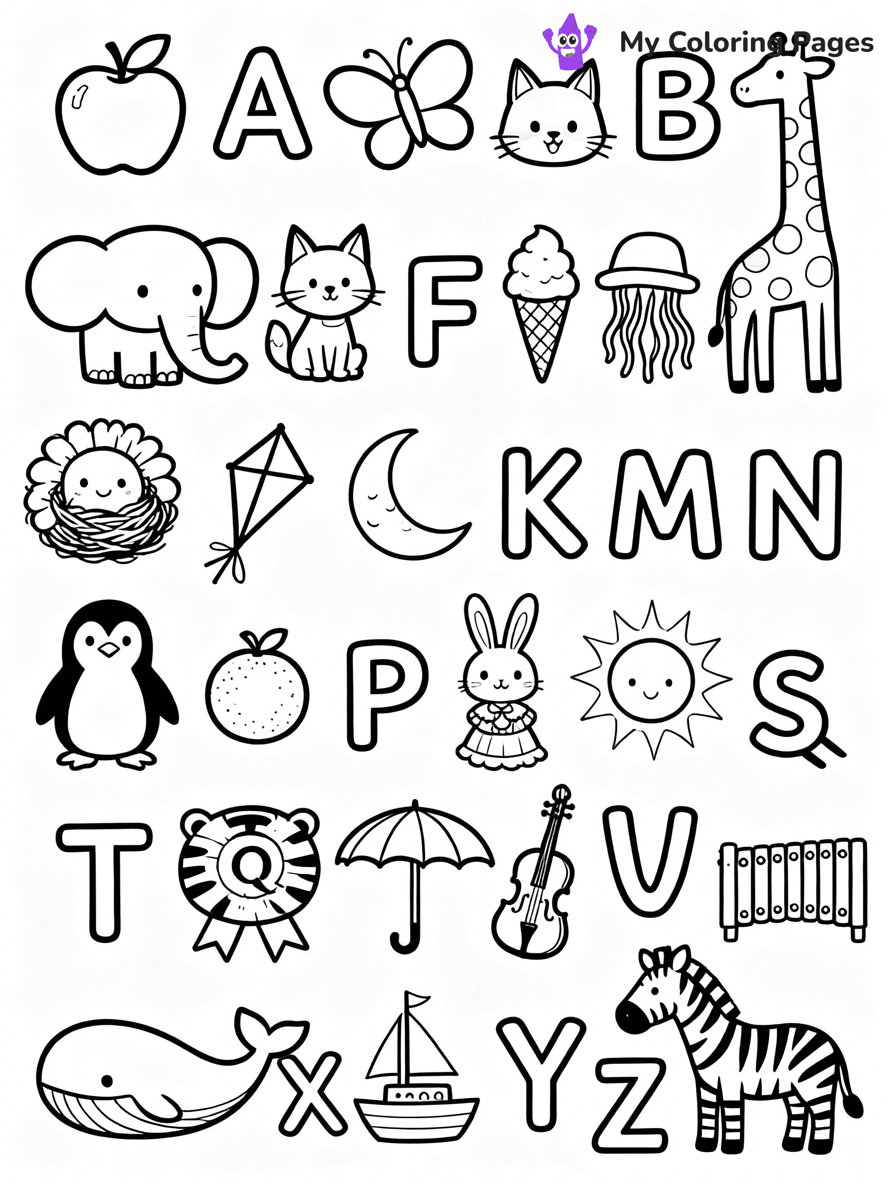 Alphabet Coloring Pages - 16