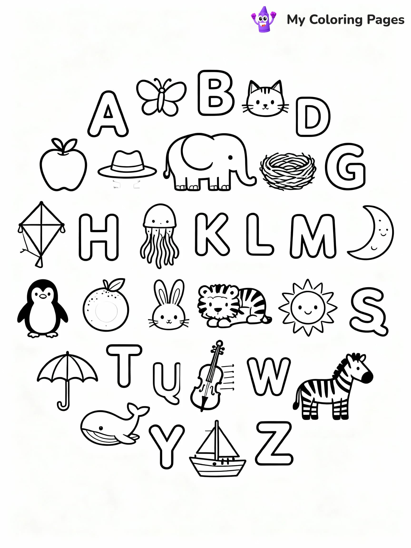 Alphabet Coloring Pages - 15