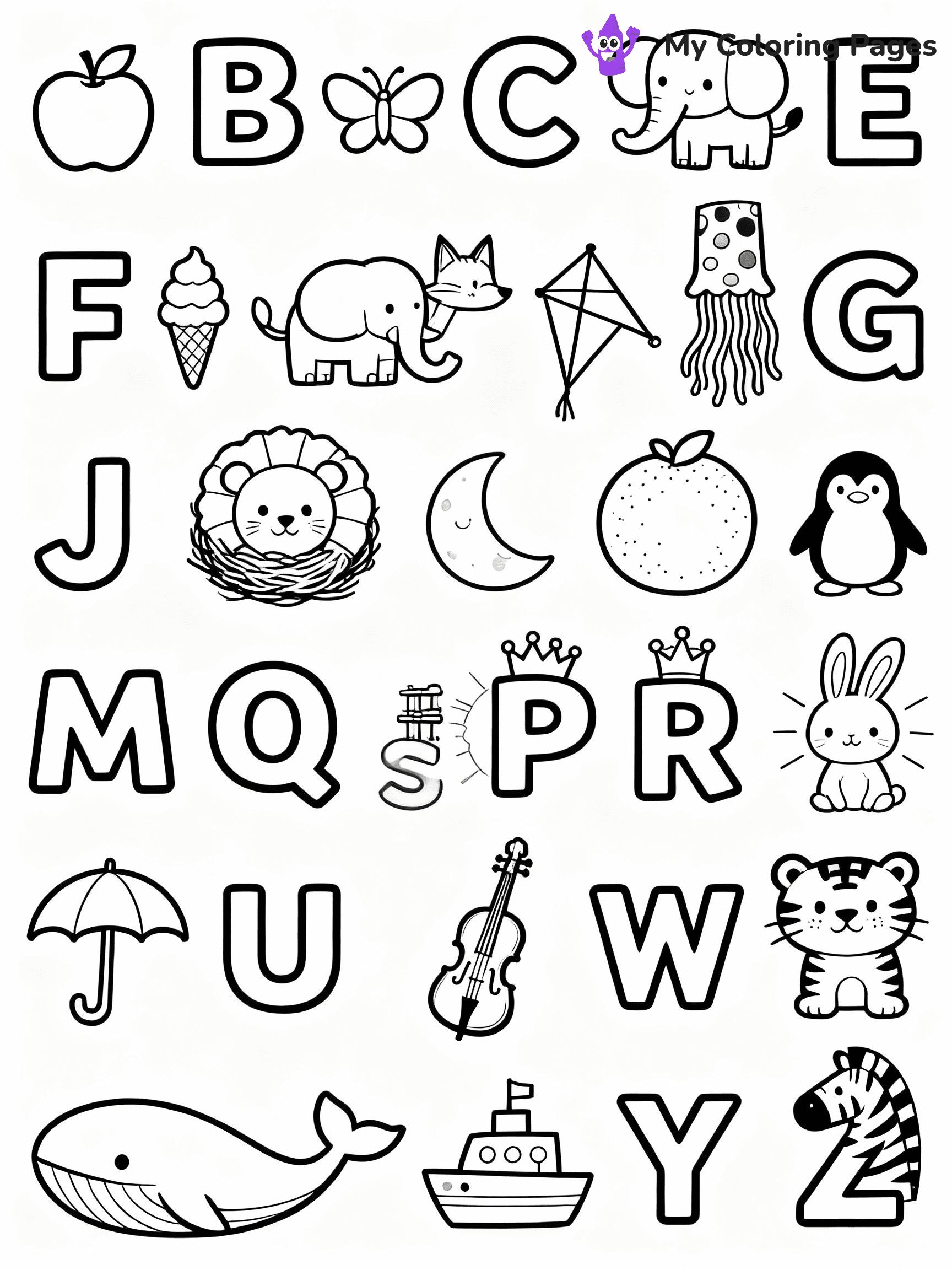 Alphabet Coloring Pages - 14