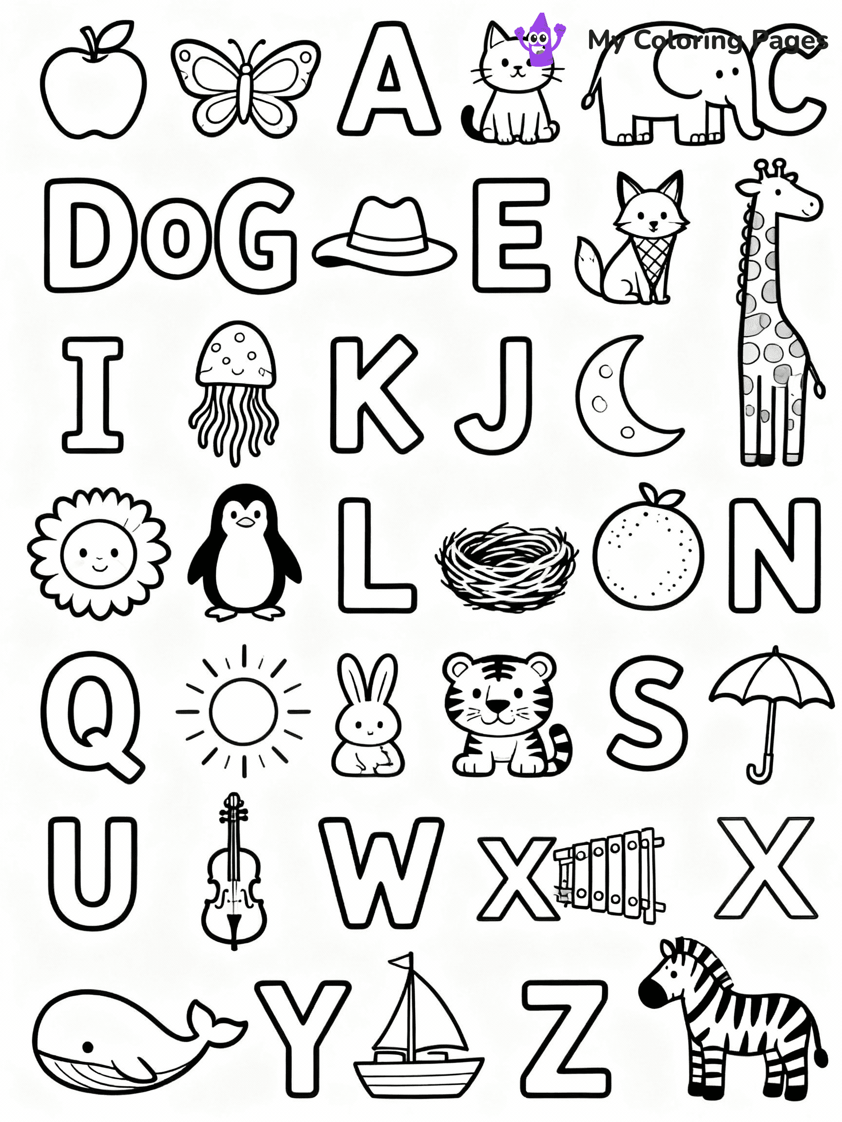 Alphabet Coloring Pages - 13