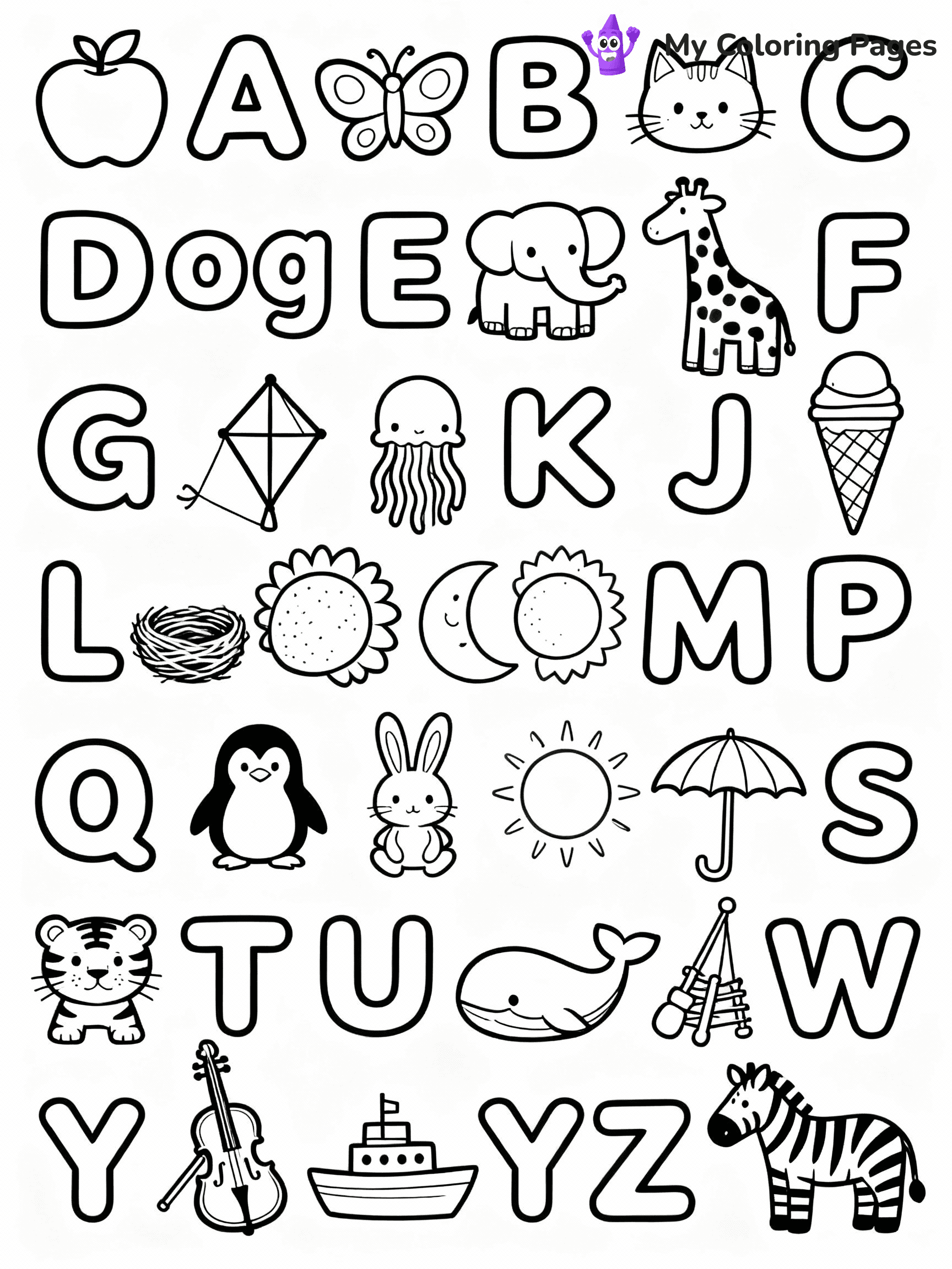Alphabet Coloring Pages - 12