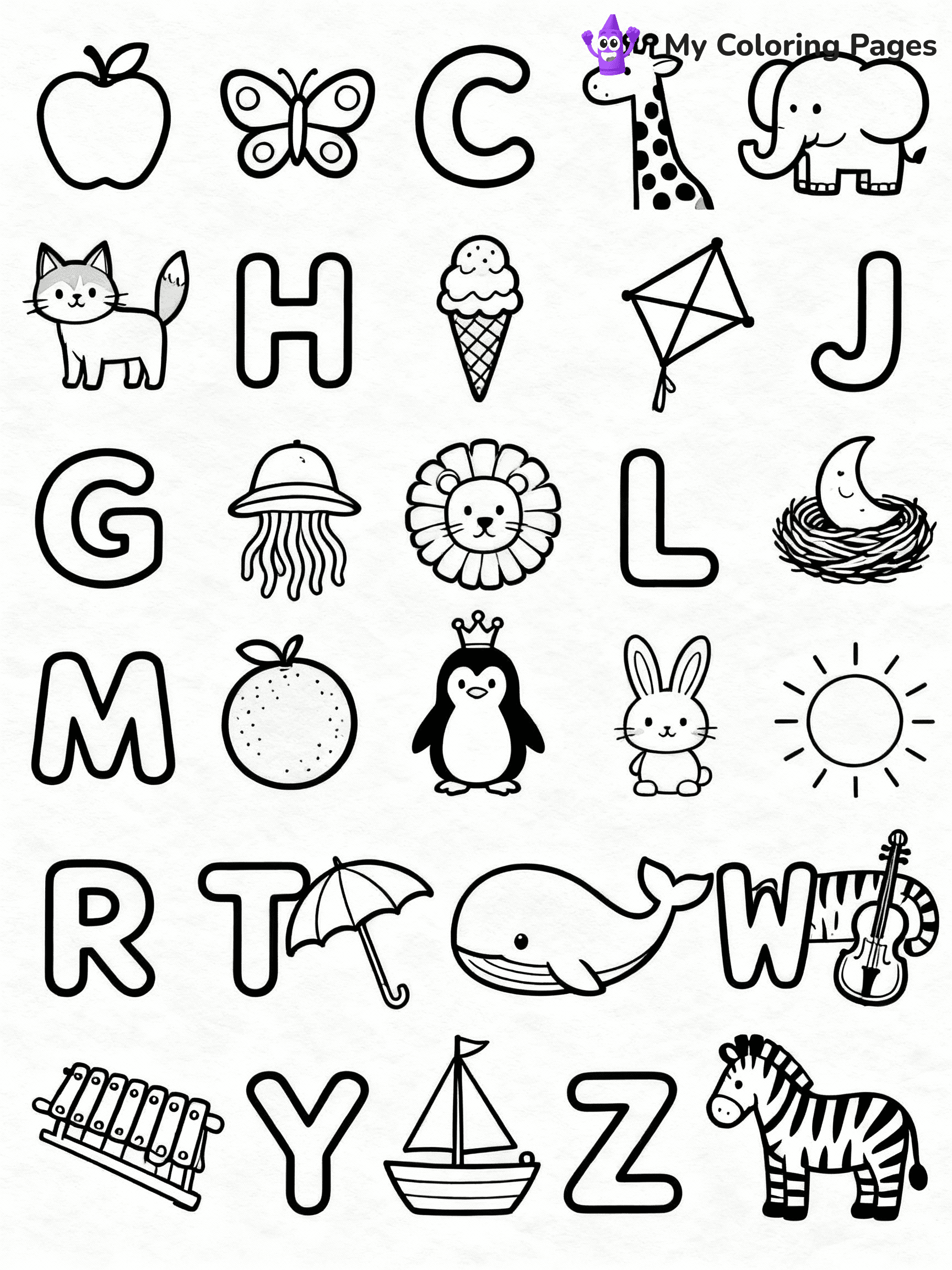 Alphabet Coloring Pages - 10
