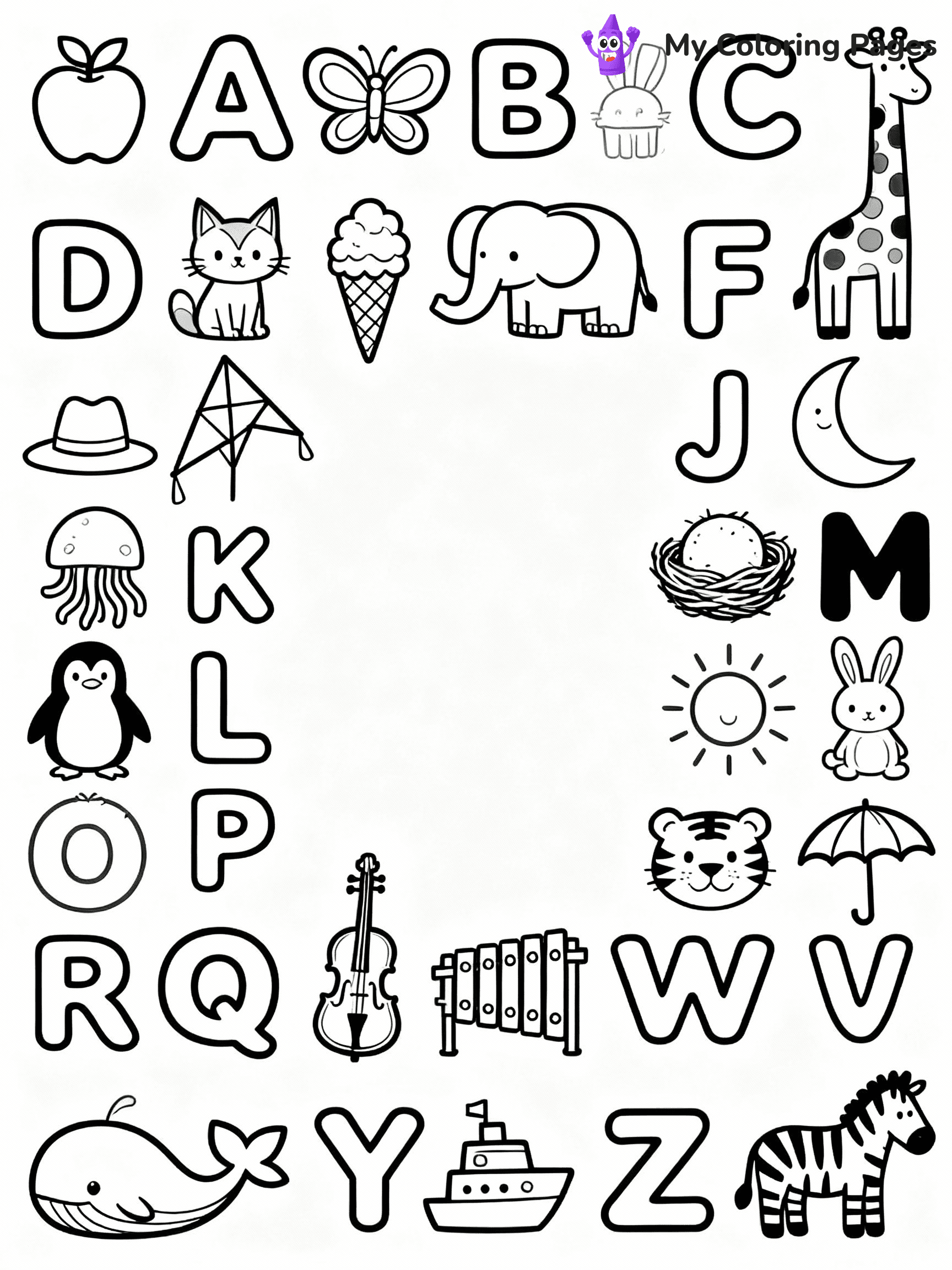 Alphabet Coloring Pages - 9