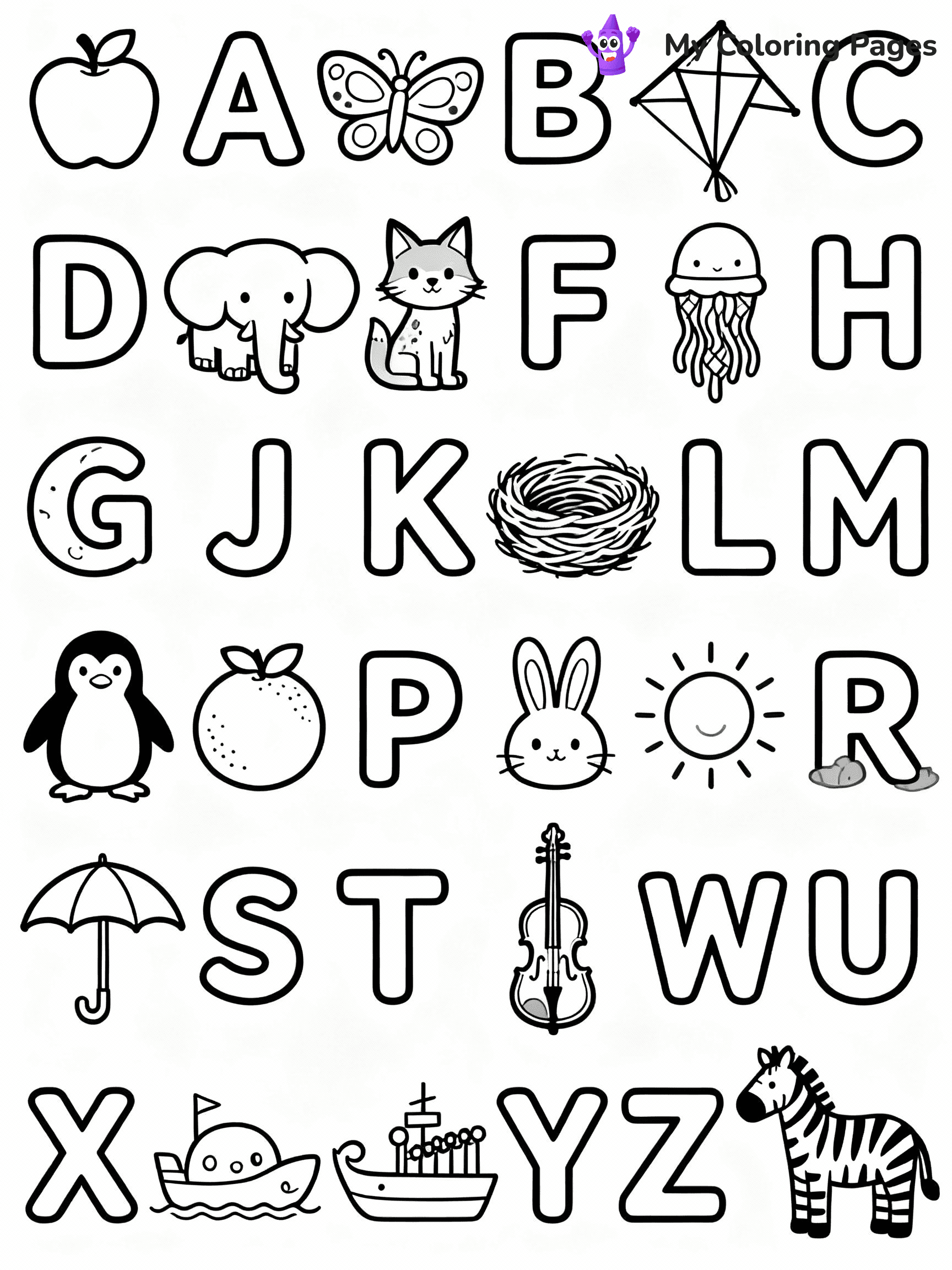 Alphabet Coloring Pages - 8