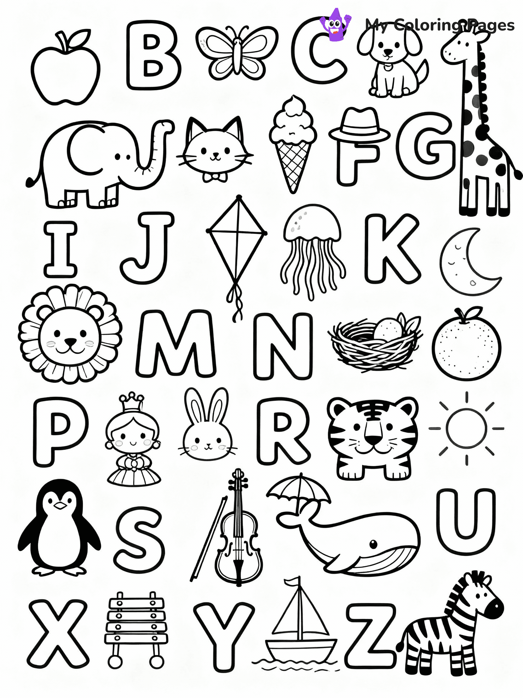 Alphabet Coloring Pages - 7