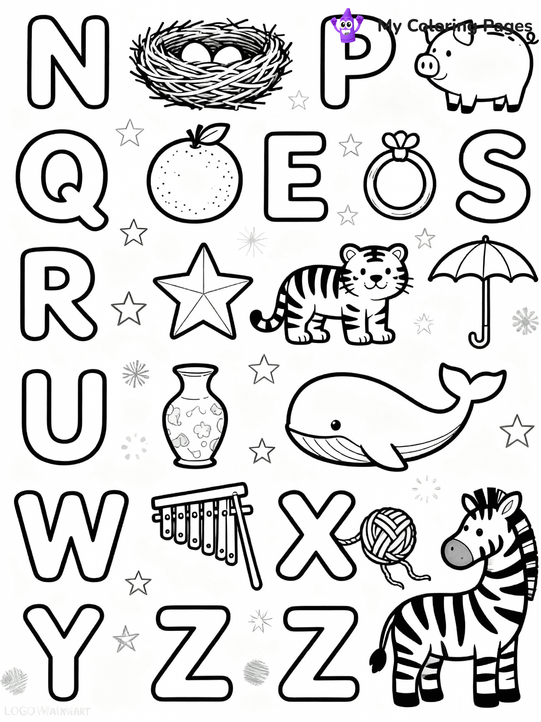 Alphabet Coloring Pages - 3