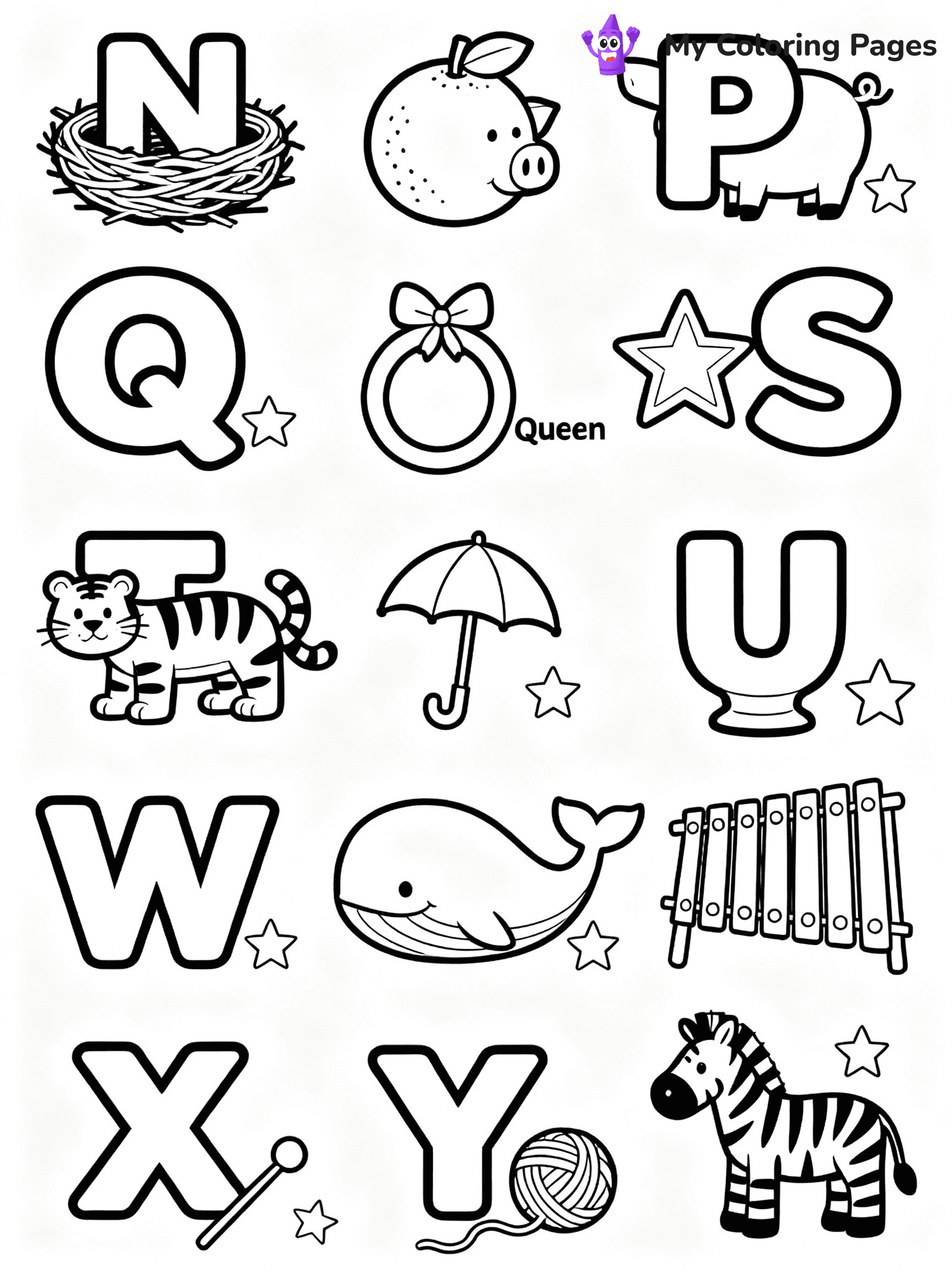 Alphabet Coloring Pages - 2