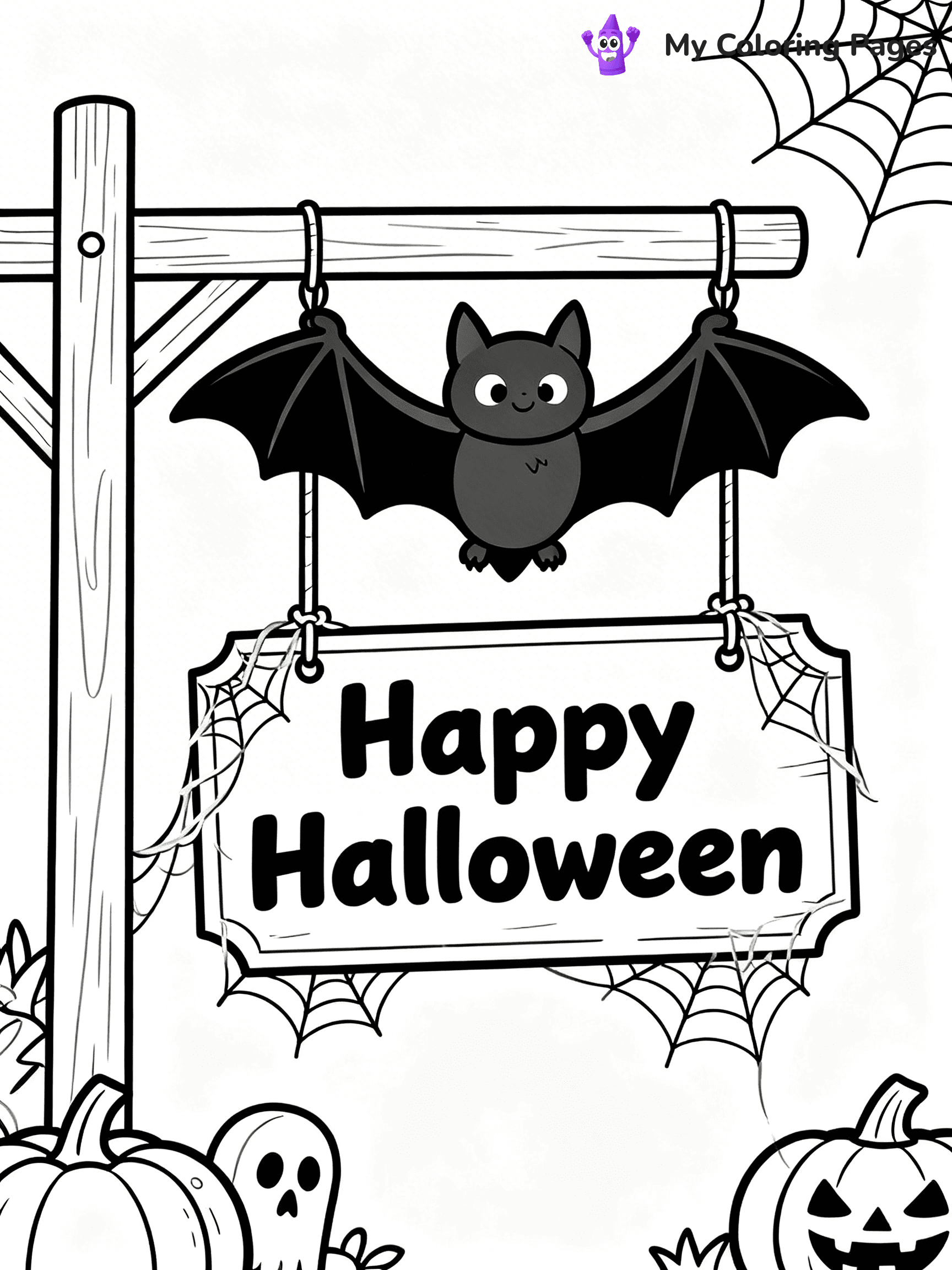 Halloween Bat Coloring Pages - 35