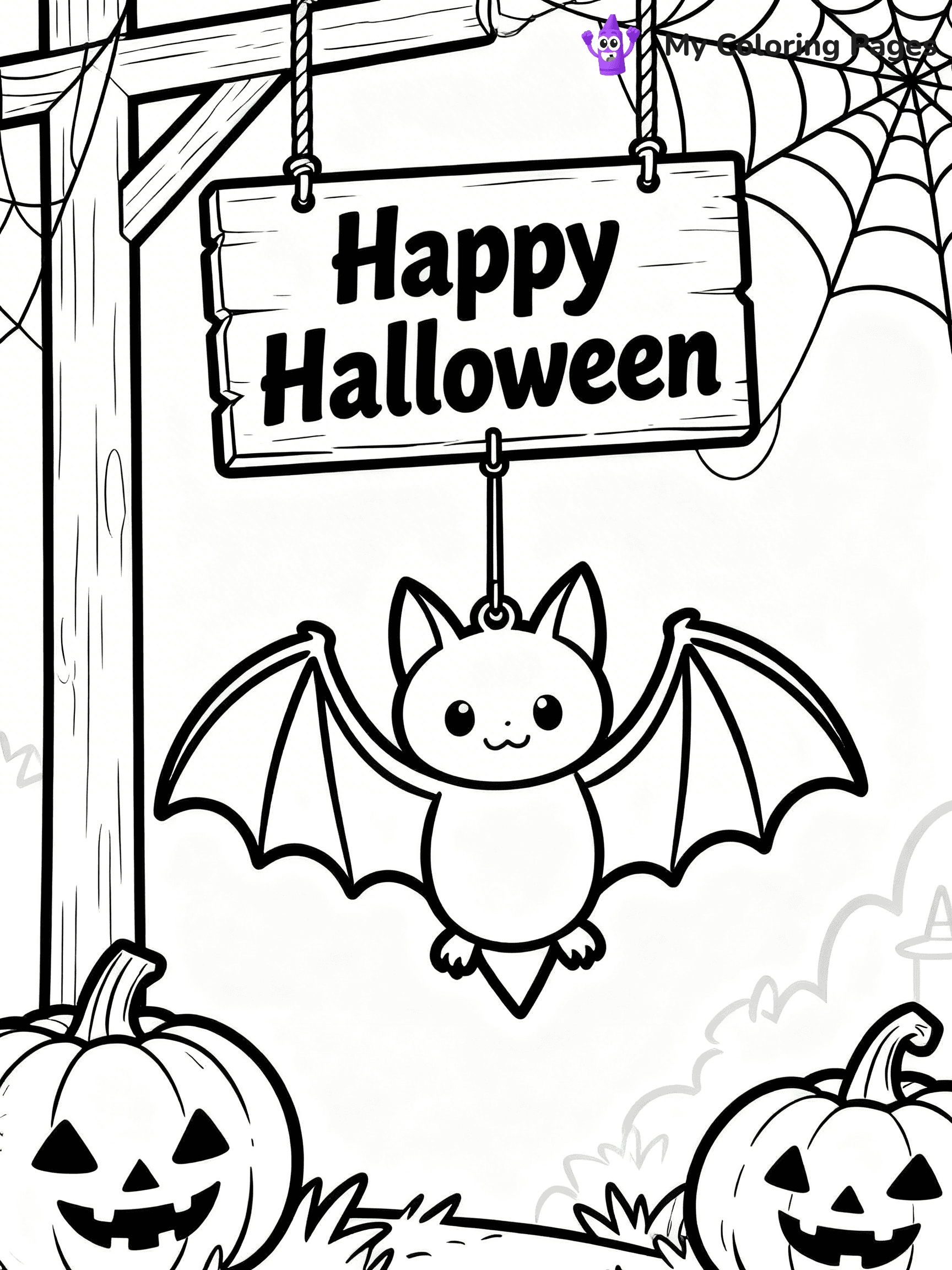 Halloween Bat Coloring Pages - 33