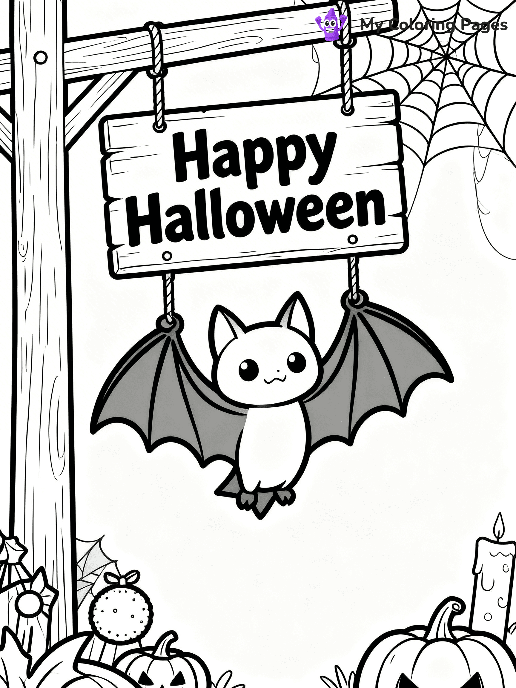Halloween Bat Coloring Pages - 31