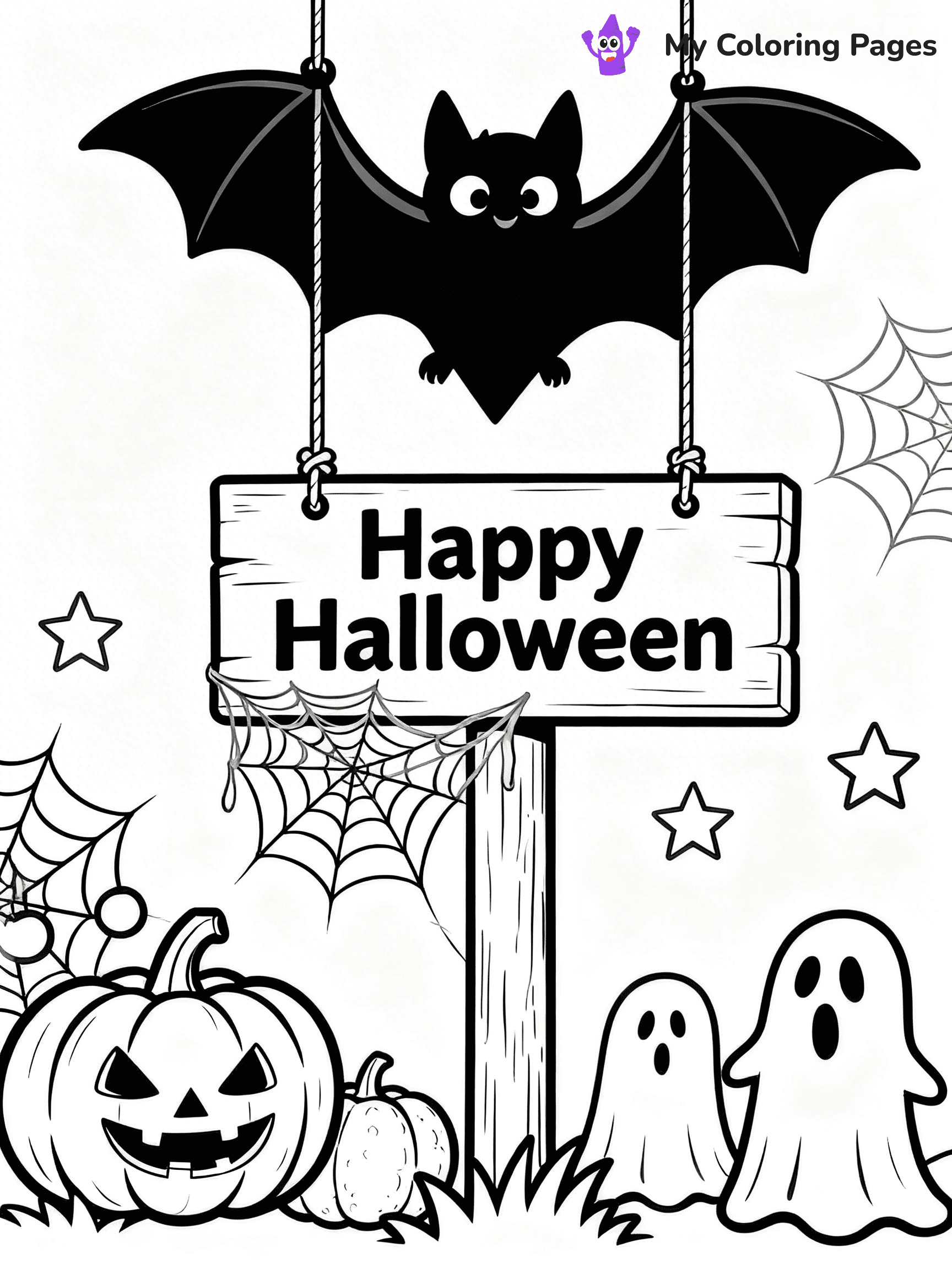 Halloween Bat Coloring Pages - 30