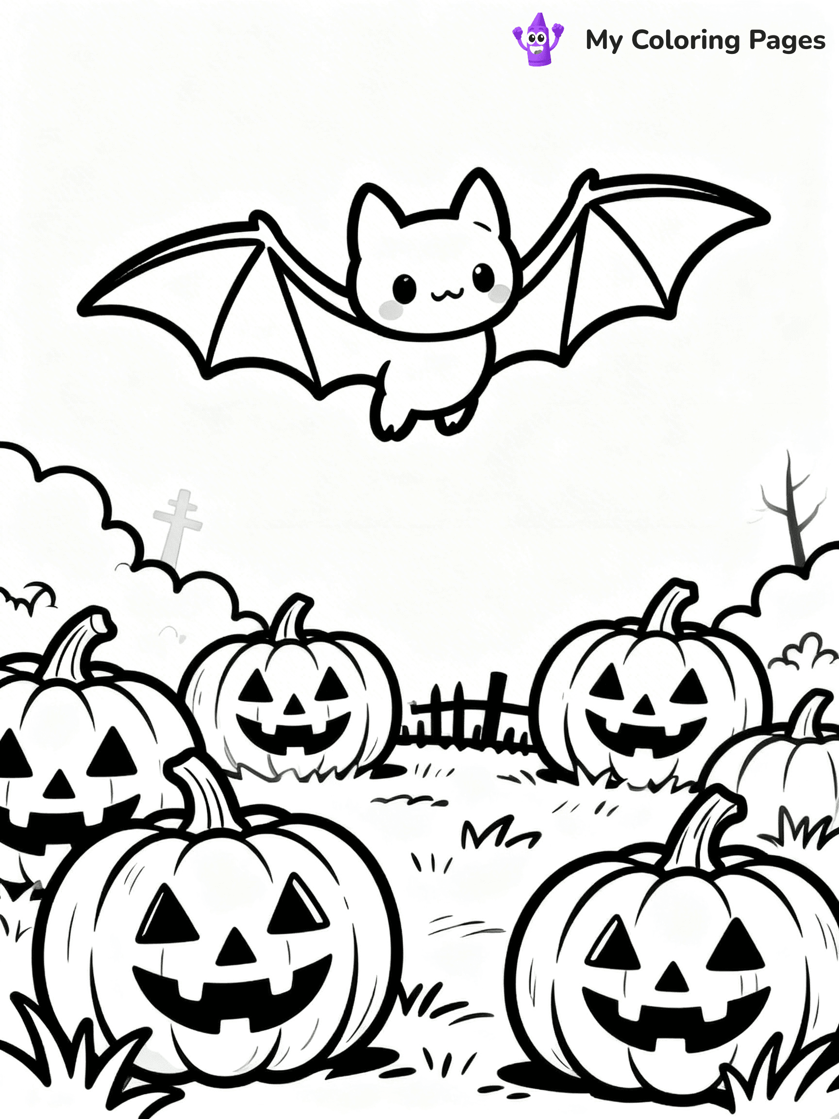 Halloween Bat Coloring Pages - 7