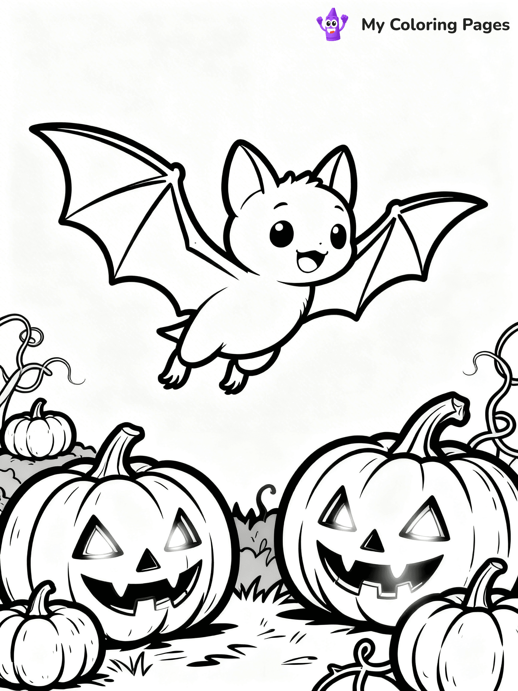 Halloween Bat Coloring Pages - 5
