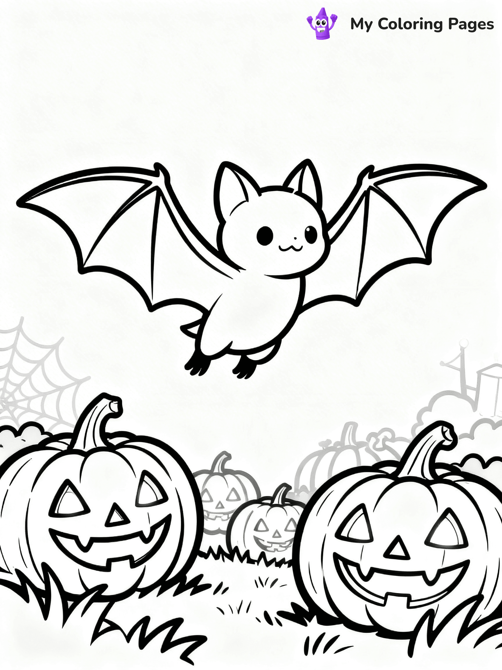 Halloween Bat Coloring Pages - 3